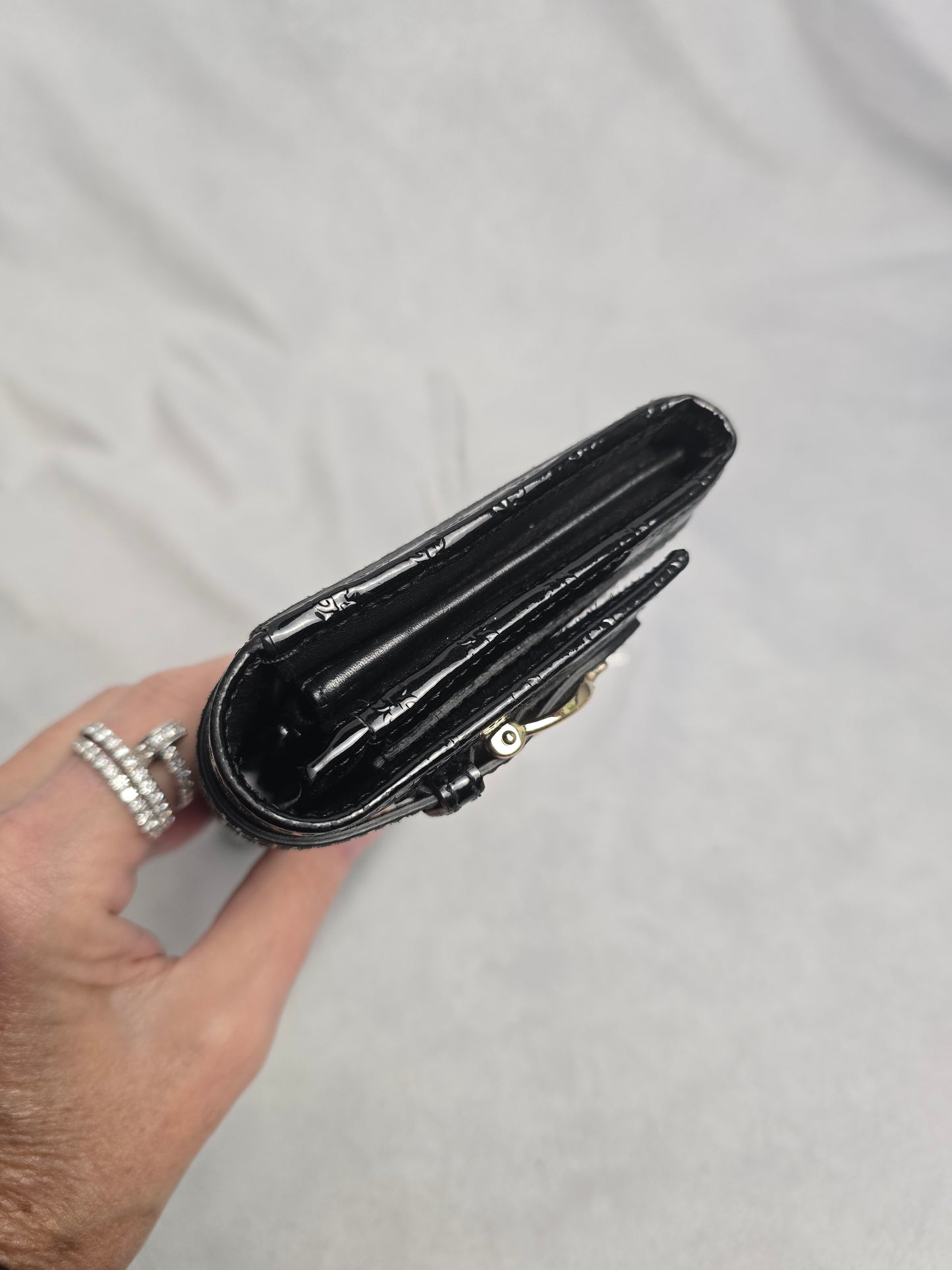 Gucci Black Patent Micro Guccisma Contintental Wallet