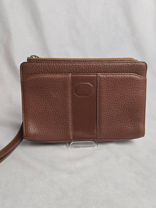 Burberry Brown Leather Clutch/Wristlet