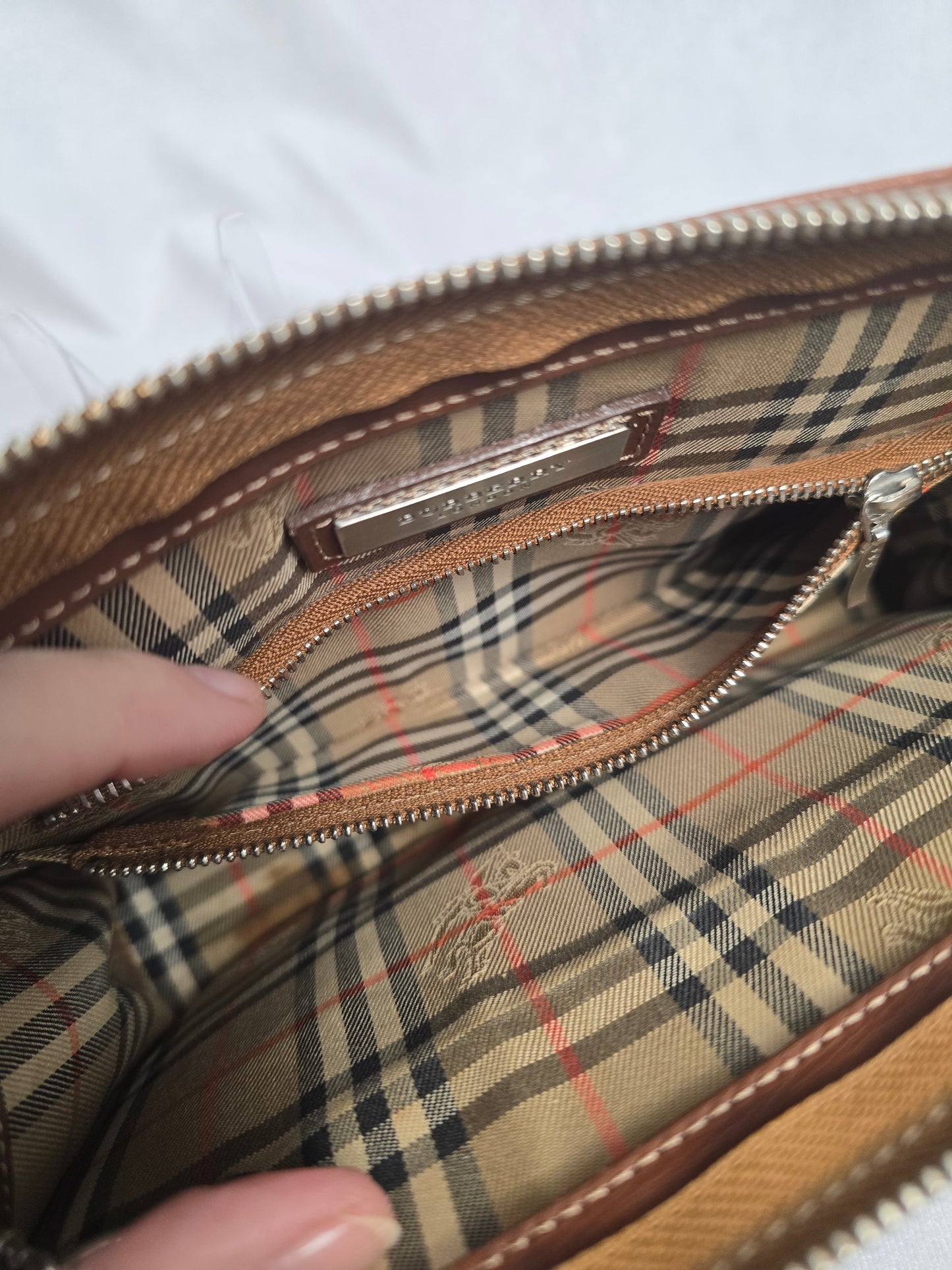 Burberry Brown Leather Clutch/Wristlet