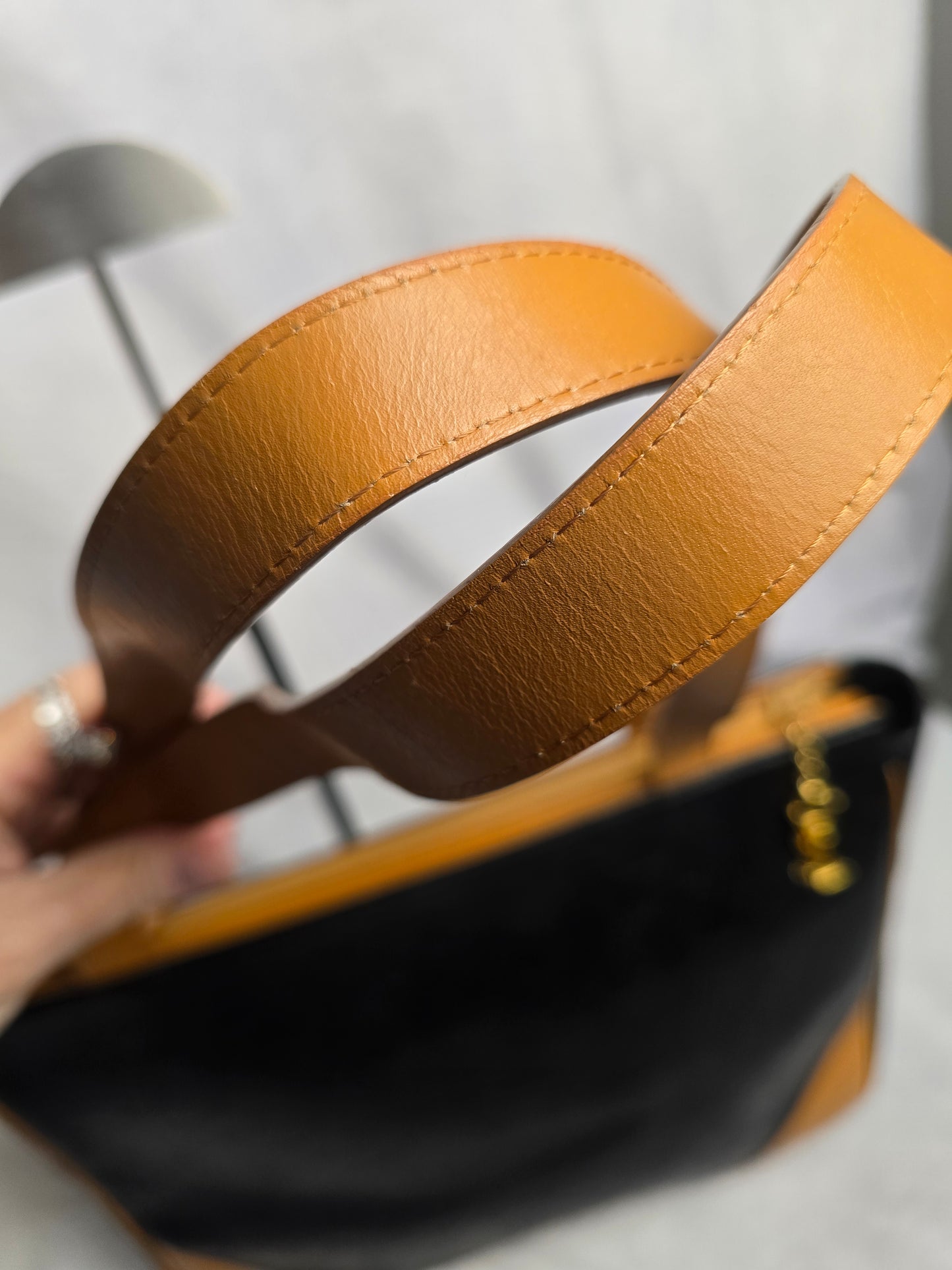 YSL Black and Tan Vintage Tote