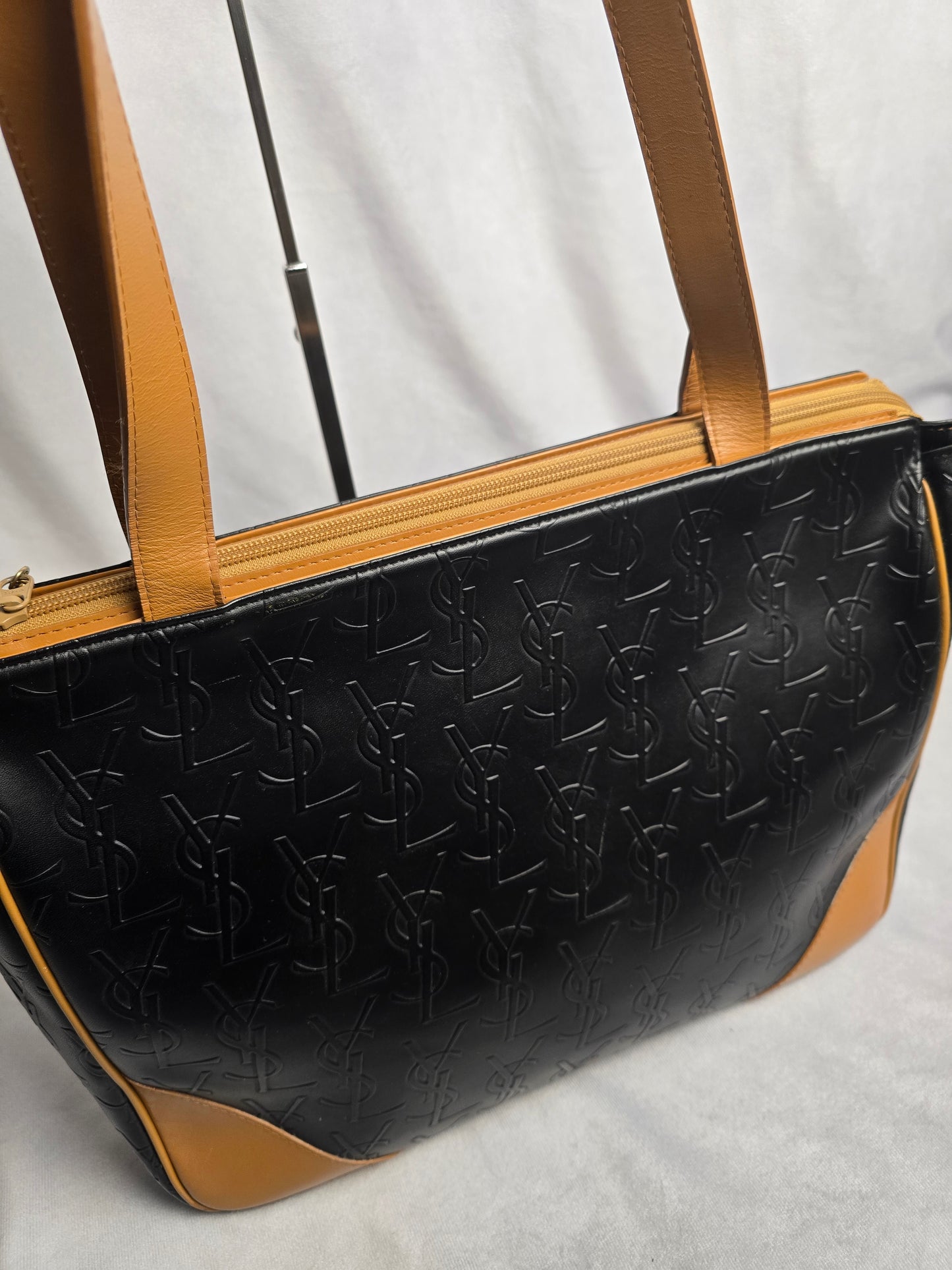 YSL Black and Tan Vintage Tote