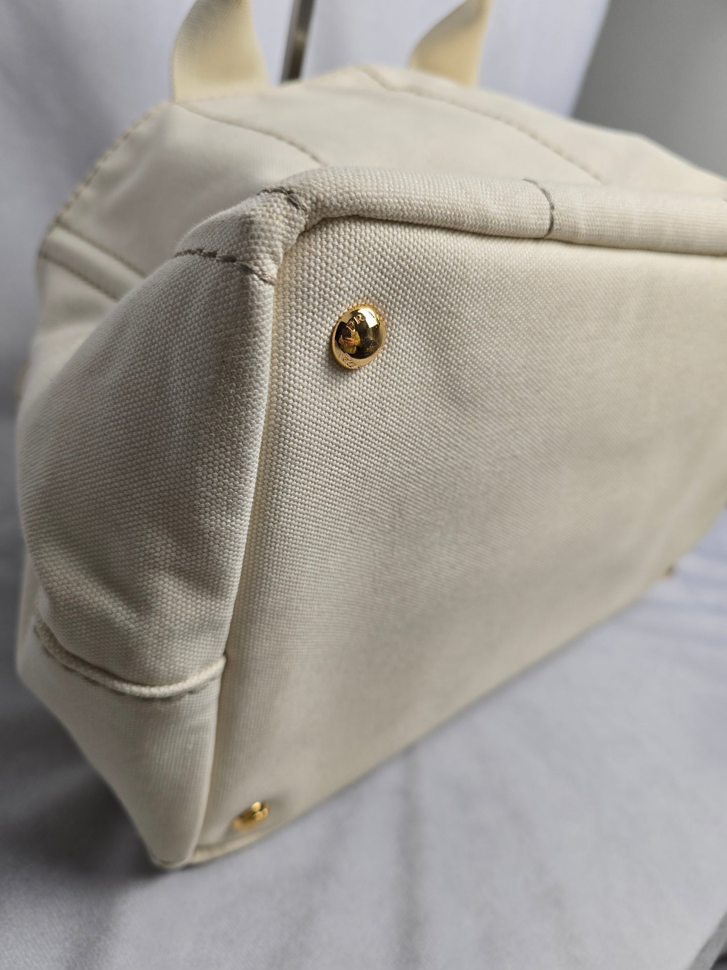 Prada Canapa Logo Tote Grezzo