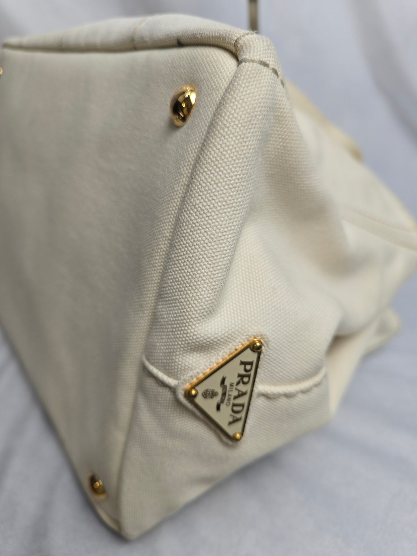 Prada Canapa Logo Tote Grezzo
