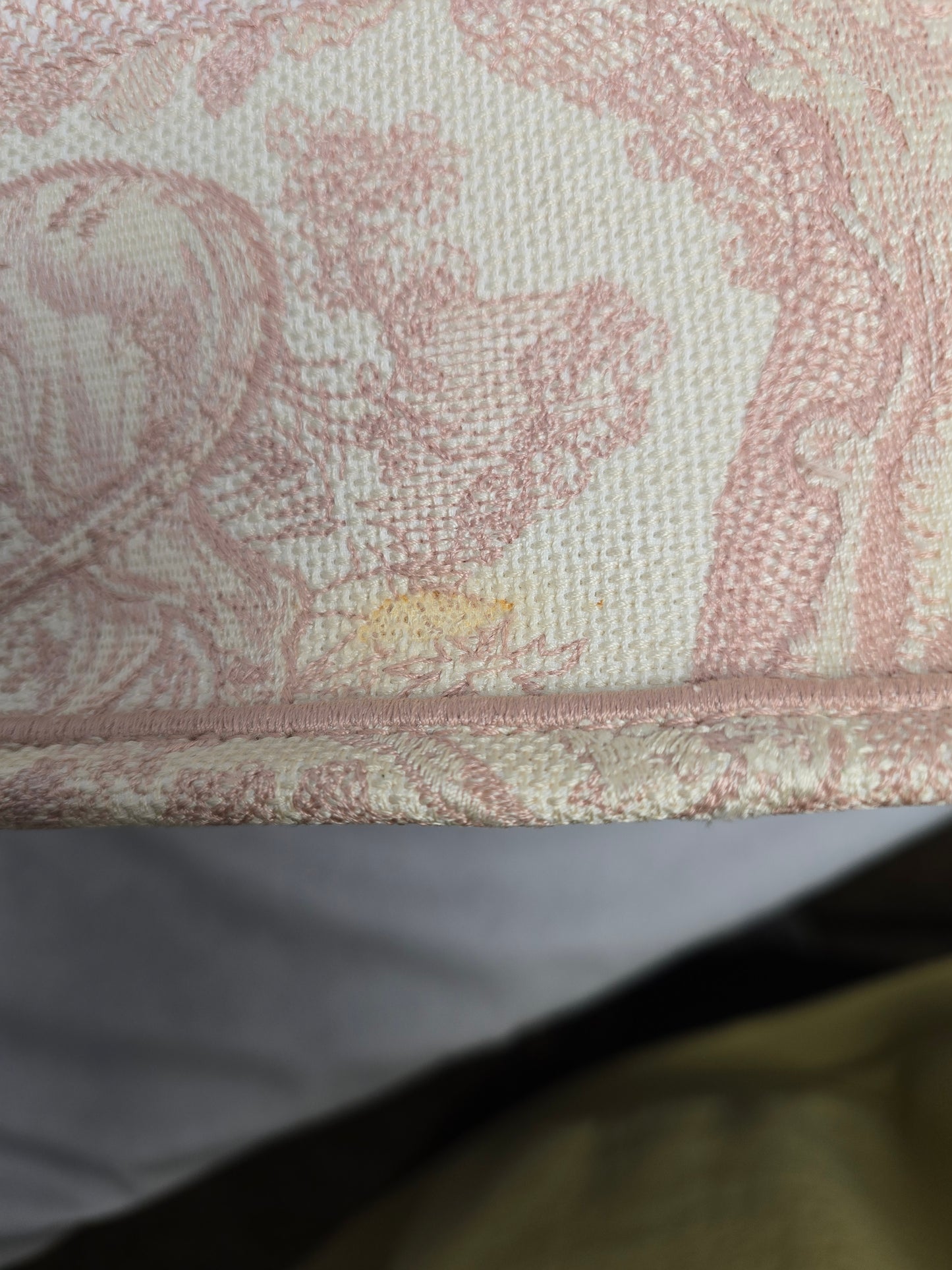 Christian Dior Canvas Toile Du Jouy Embroidered Medium Tote in Pink