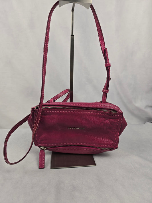 Givenchy Sugar Goatskin Pandora Fuchsia Crossbody Bag