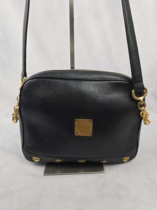 MCM Black Leather Crossbody Bag