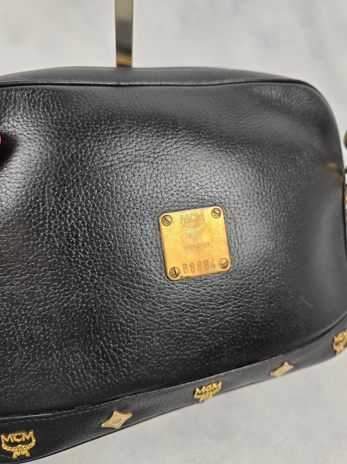 MCM Black Leather Crossbody Bag