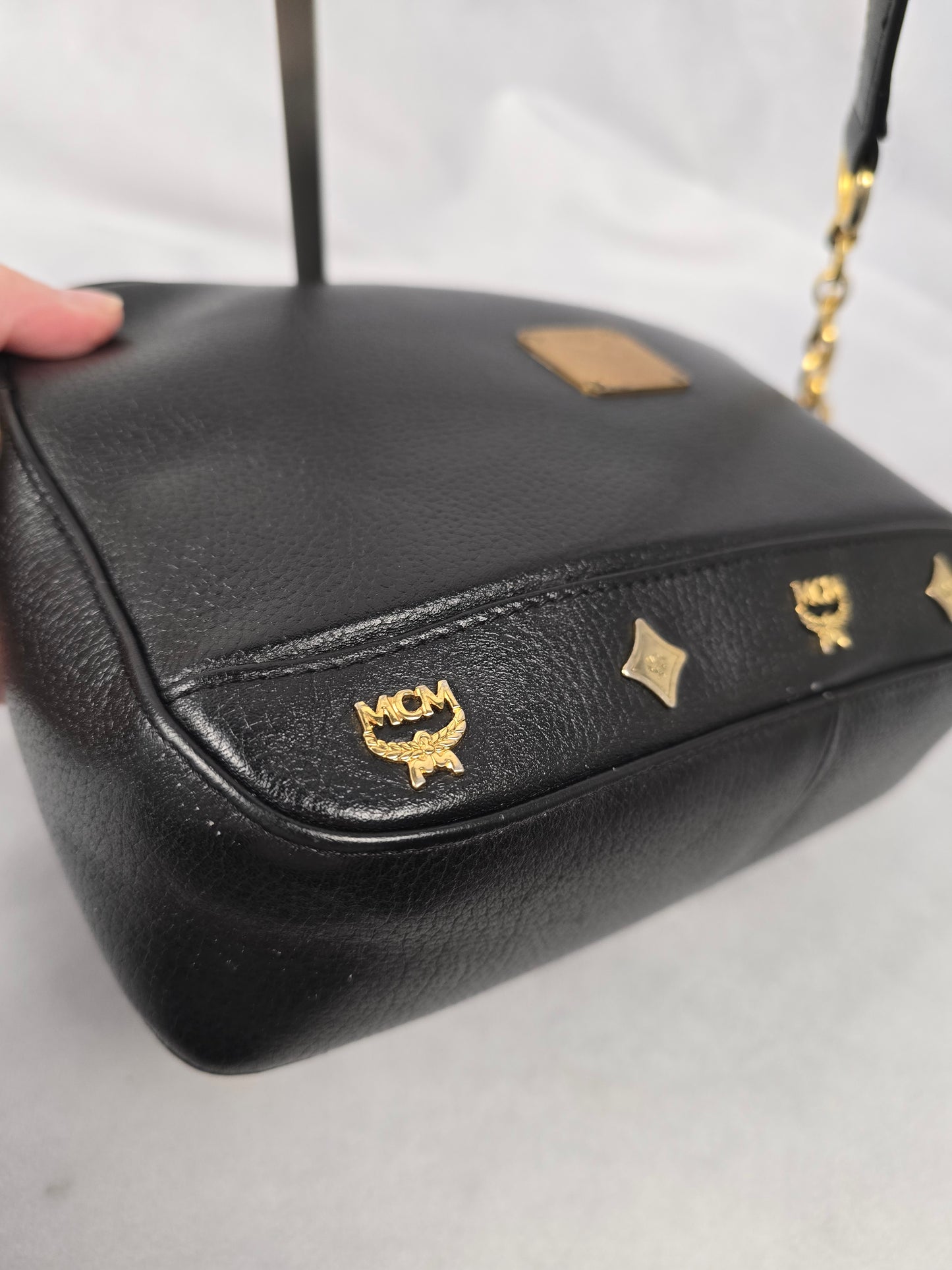 MCM Black Leather Crossbody Bag