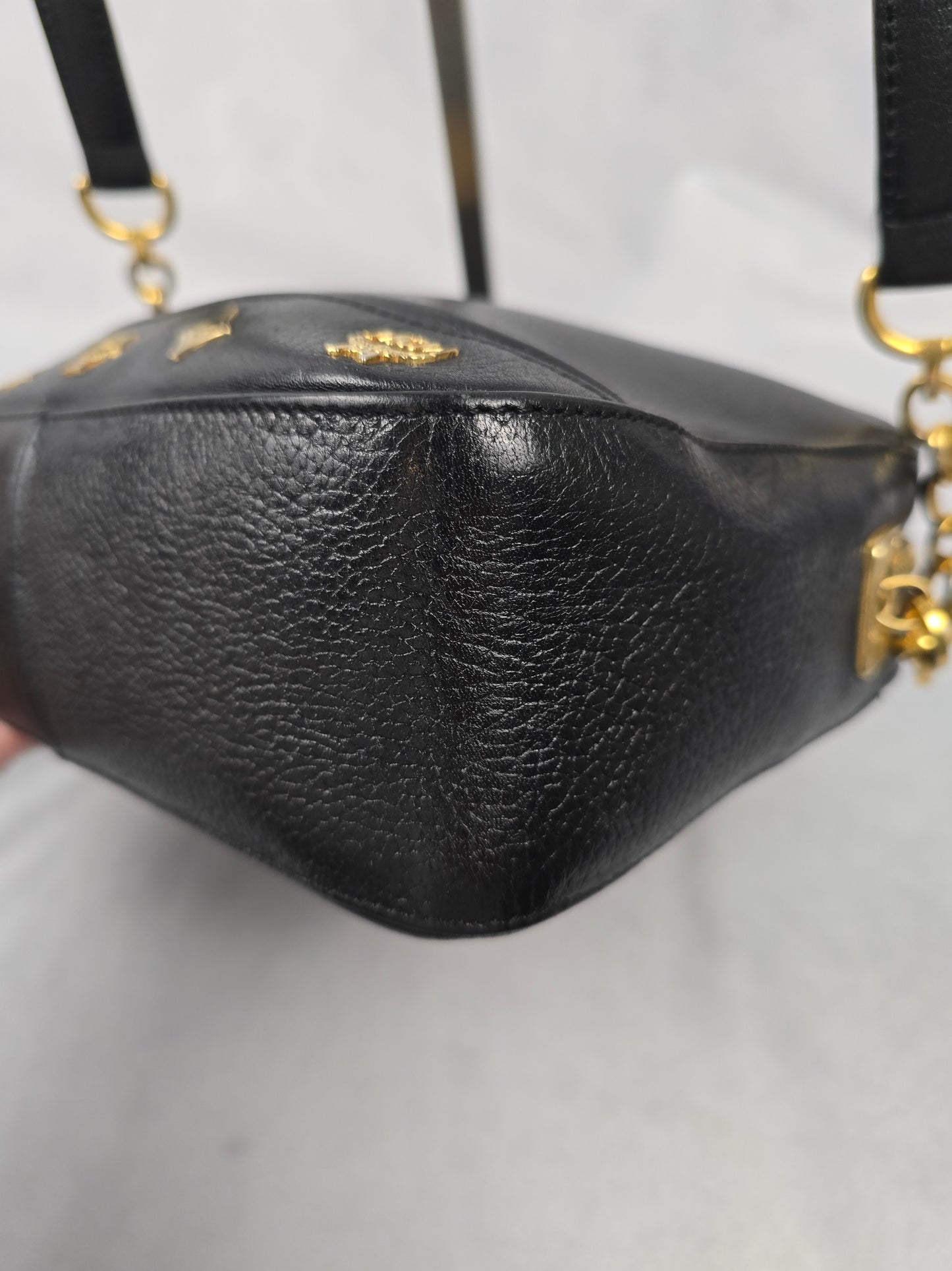 MCM Black Leather Crossbody Bag