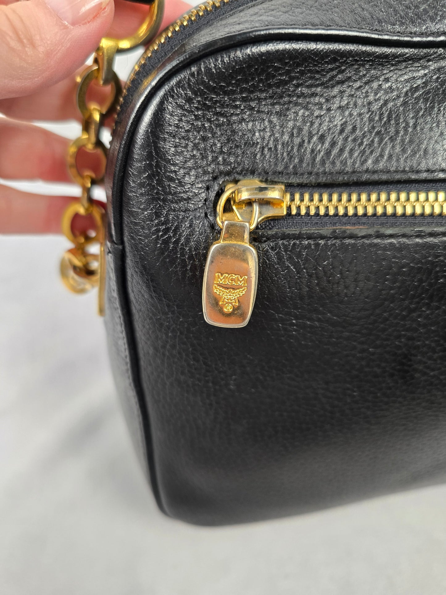 MCM Black Leather Crossbody Bag