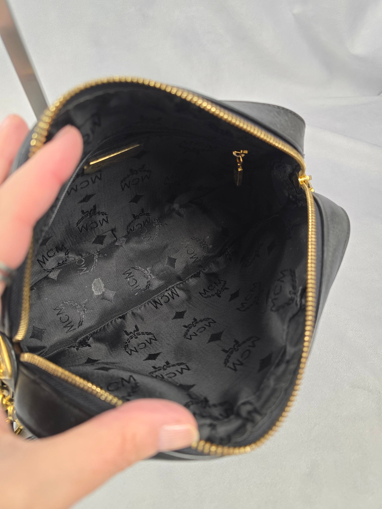 MCM Black Leather Crossbody Bag