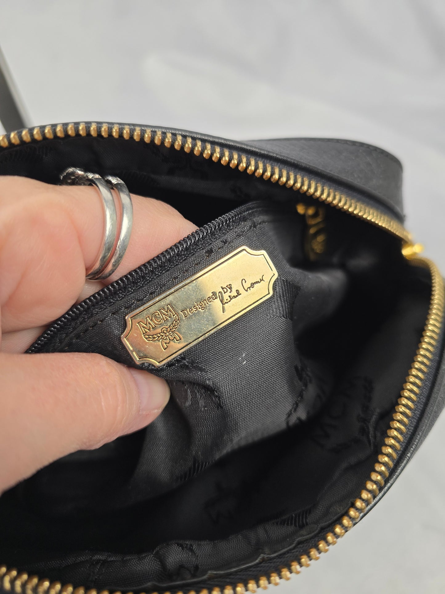 MCM Black Leather Crossbody Bag