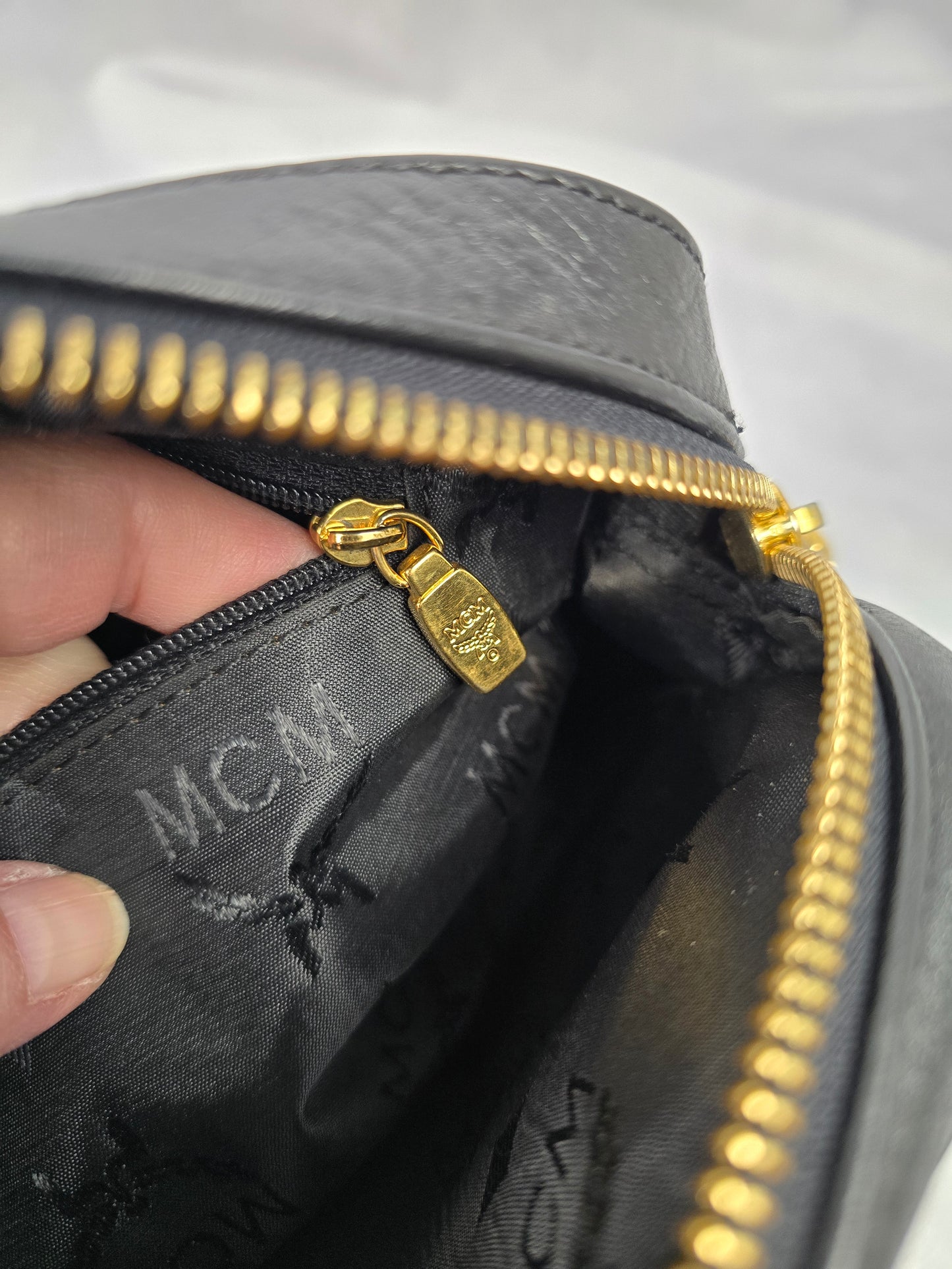 MCM Black Leather Crossbody Bag