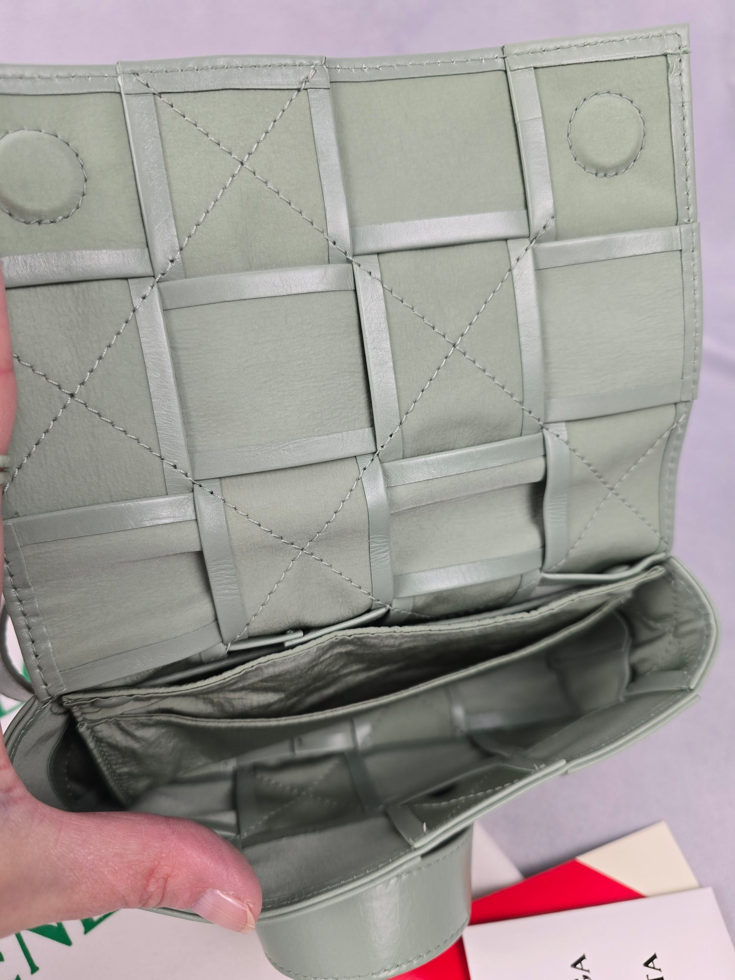 Bottega Veneta Large Weave Intreccio Cassette Sage Leather Waist Bag