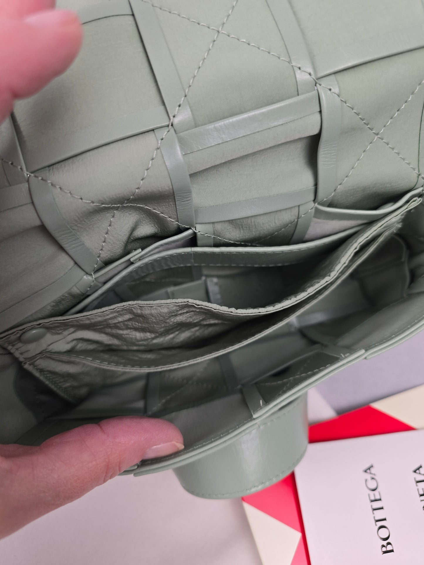 Bottega Veneta Large Weave Intreccio Cassette Sage Leather Waist Bag