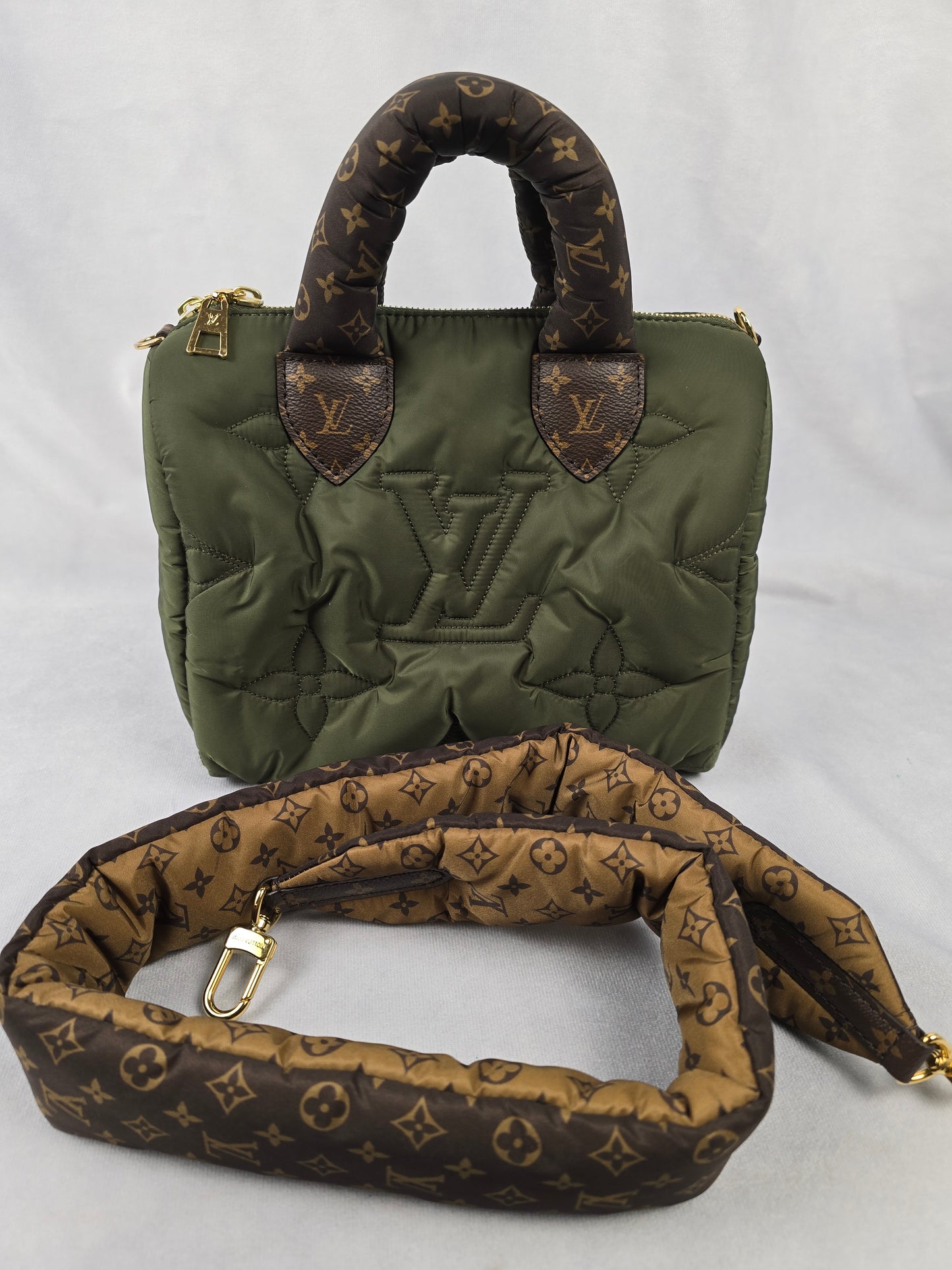 Louis Vuitton Econyl Mini Monogram Pillow Speedy Bando 25 in Khaki