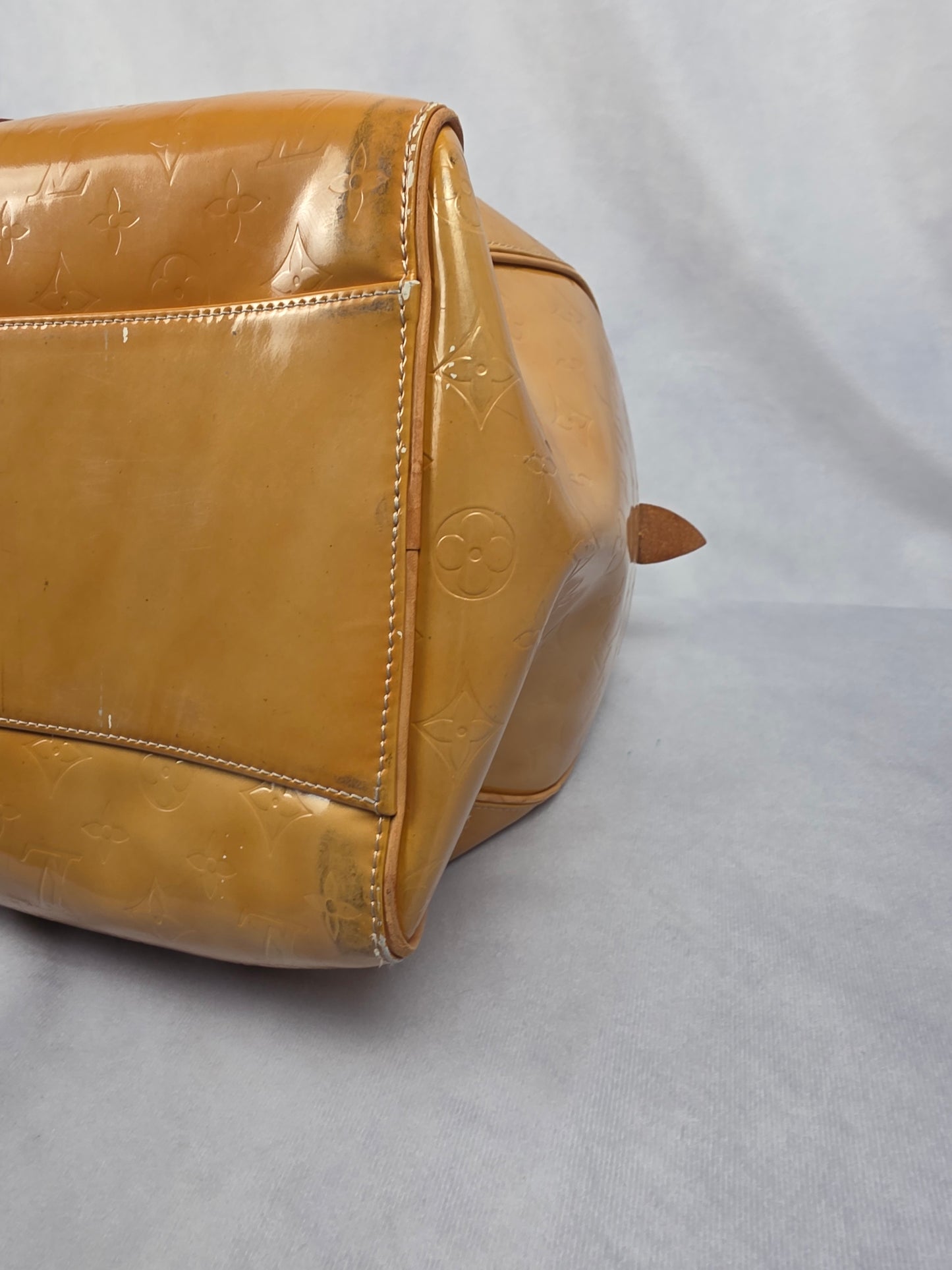 LOUIS VUITTON VINTAGE YELLOW VERNIS MONOGRAM KEEPALL 50
