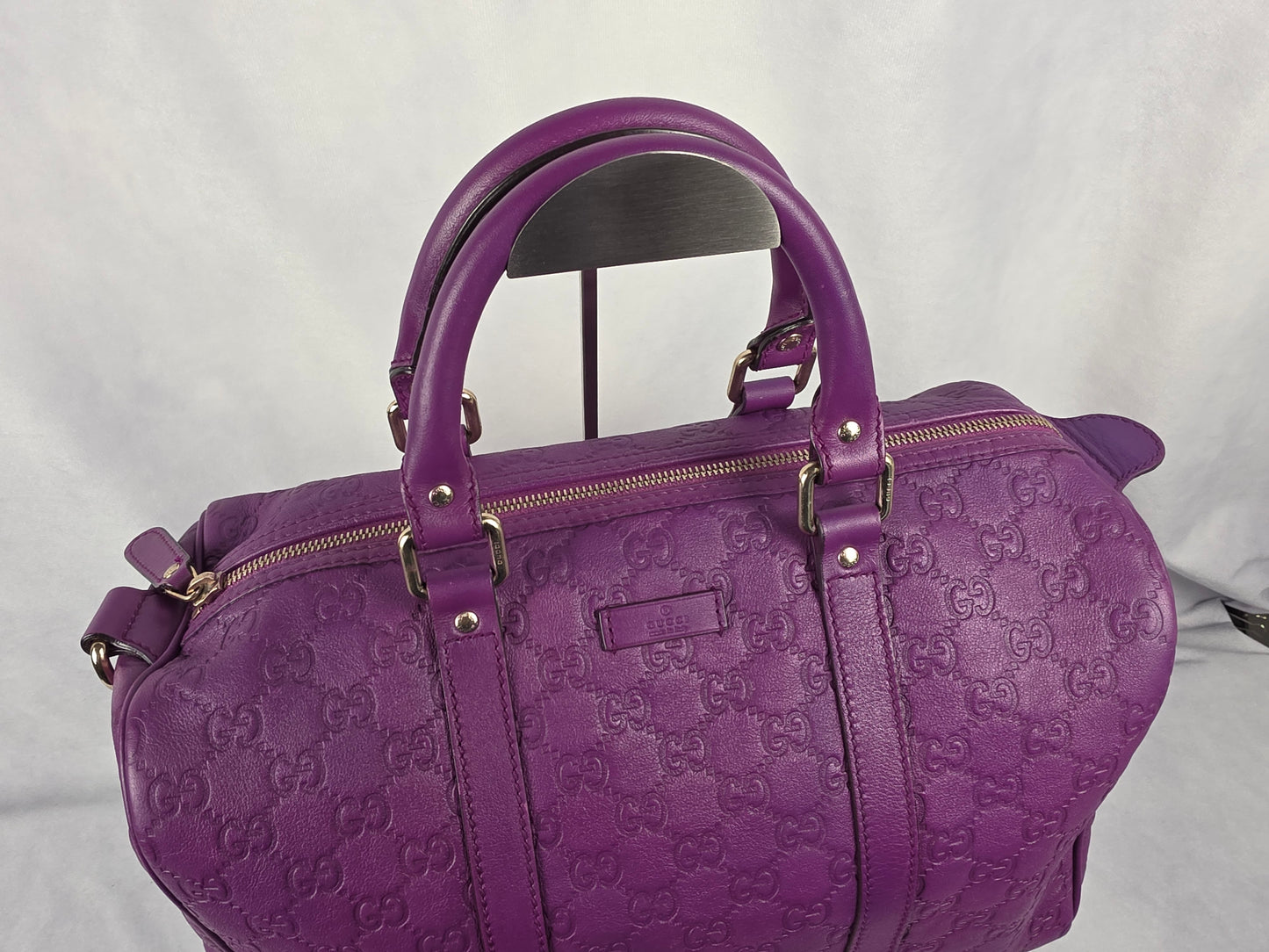 Gucci Purple Medium Guccissima Joy Boston Bag