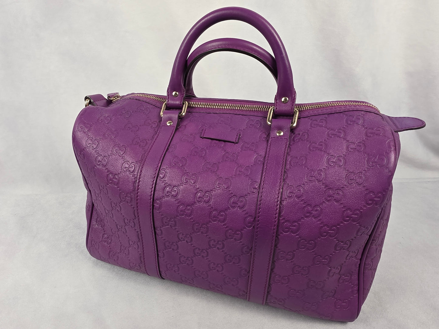 Gucci Purple Medium Guccissima Joy Boston Bag