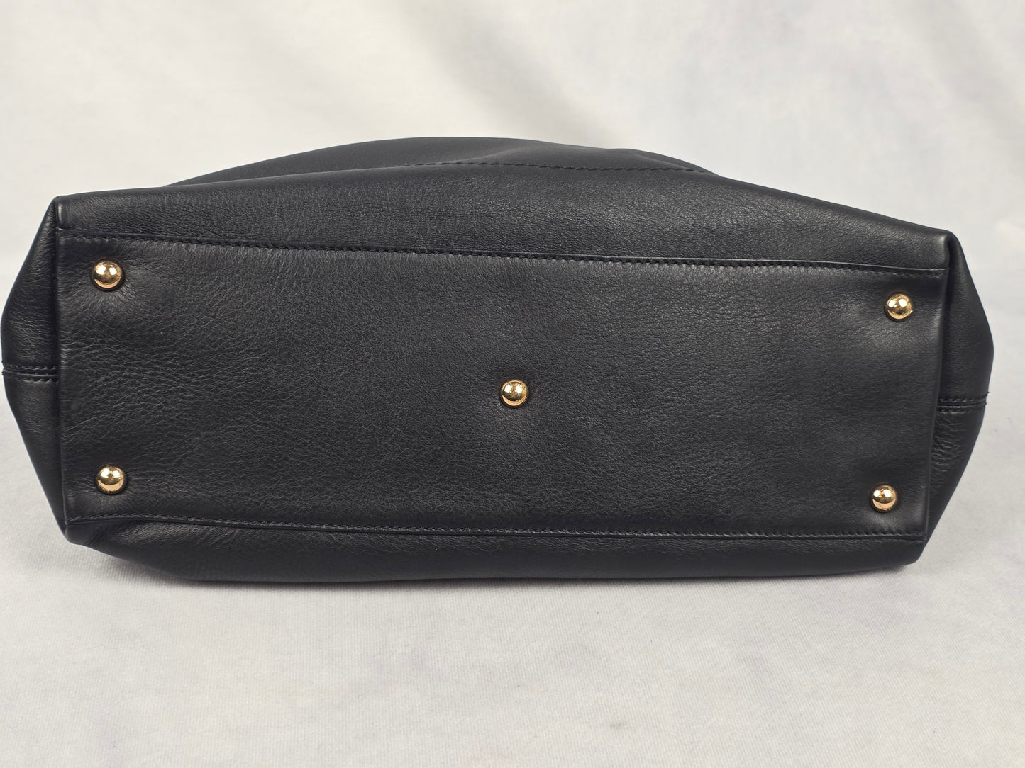Salvatore Ferragamo Gancini Soft Black Leather Tote Bag + Strap