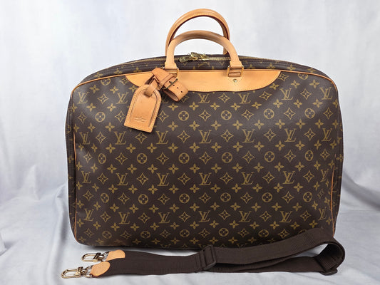 Louis Vuitton Monogram Alizé 2 Poches Travel Bag Luggage 55 cm + Strap