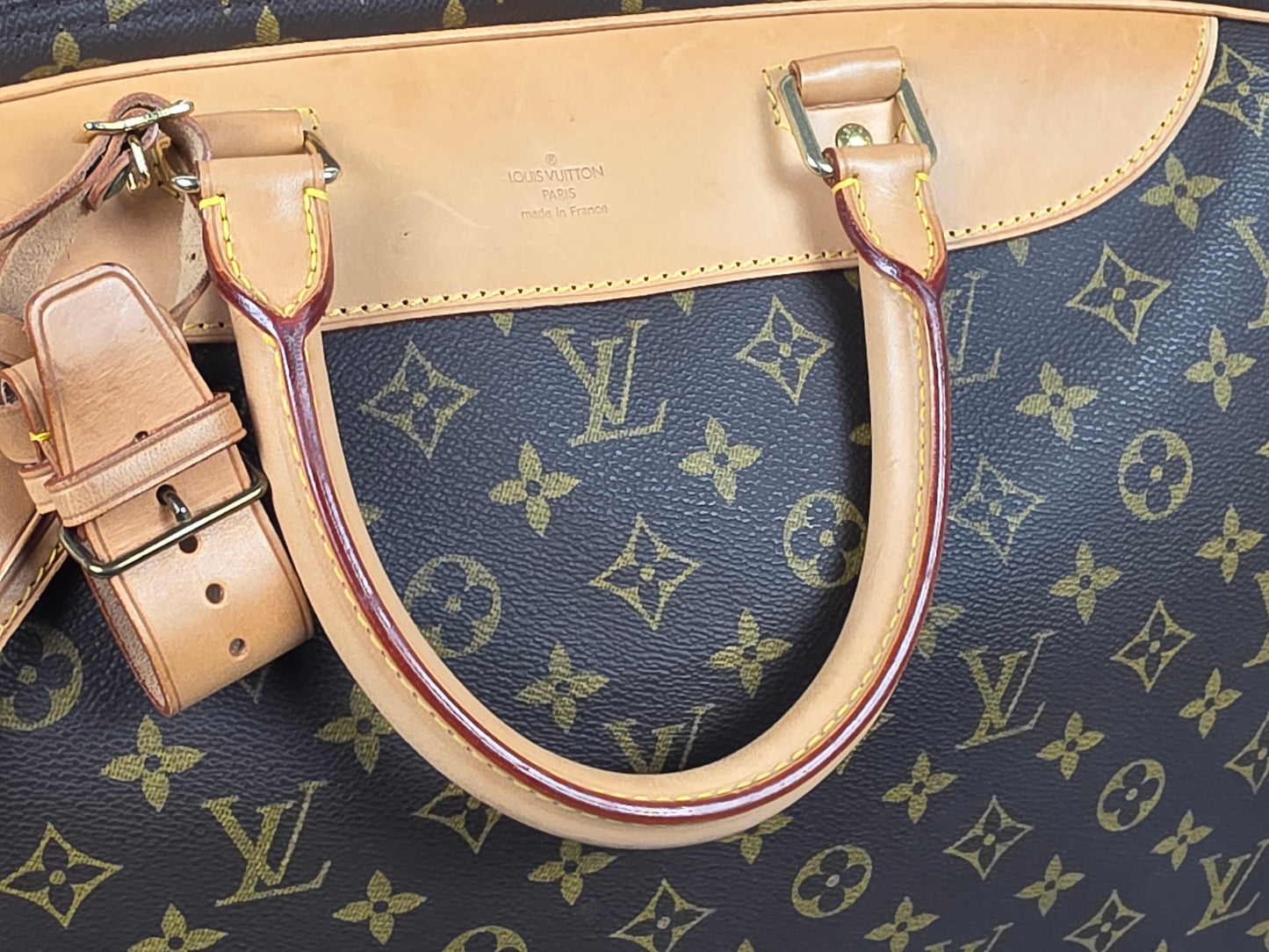 Louis Vuitton Monogram Alizé 2 Poches Travel Bag Luggage 55 cm + Strap