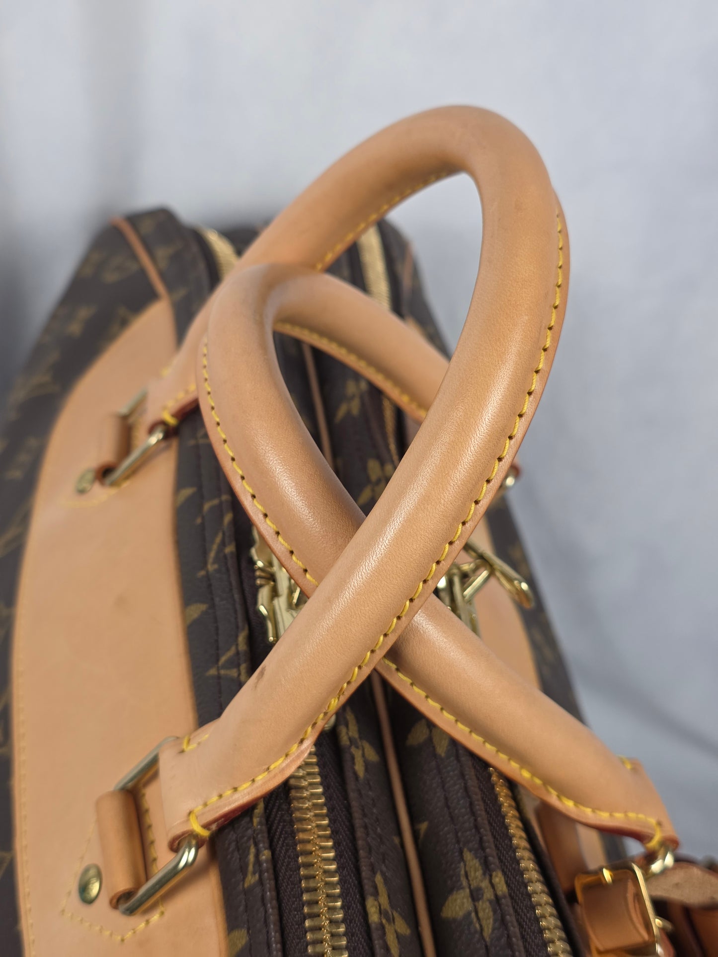 Louis Vuitton Monogram Alizé 2 Poches Travel Bag Luggage 55 cm + Strap