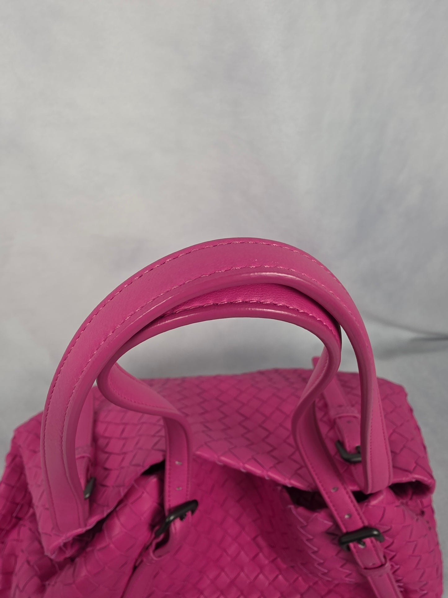 Bottega Veneta Pink Intrecciato Woven Nappa Leather Medium Cesta Tote