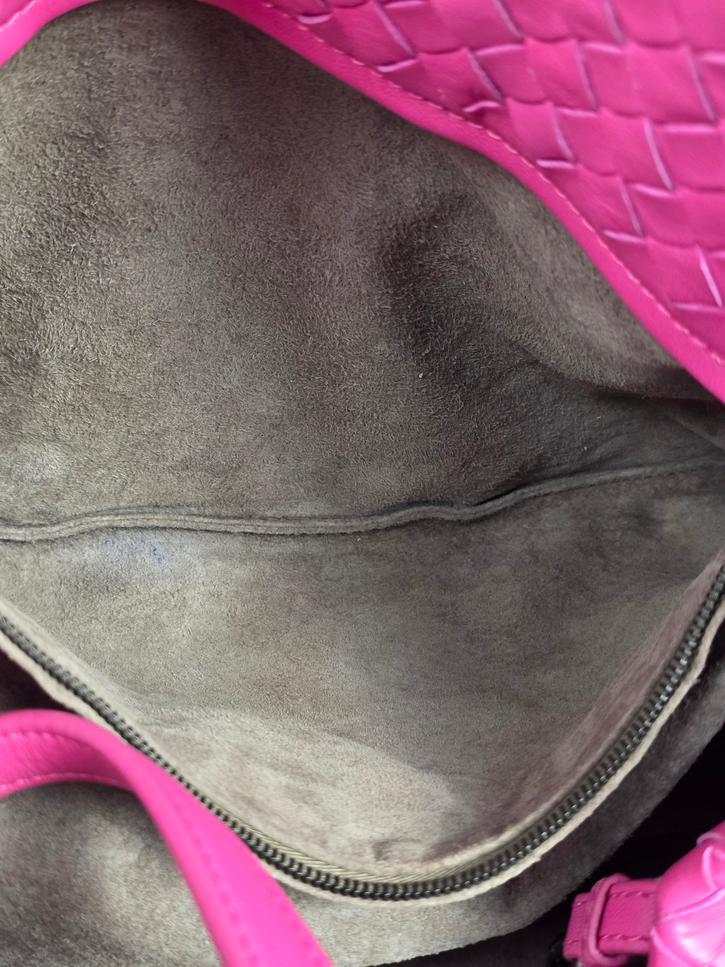 Bottega Veneta Pink Intrecciato Woven Nappa Leather Medium Cesta Tote