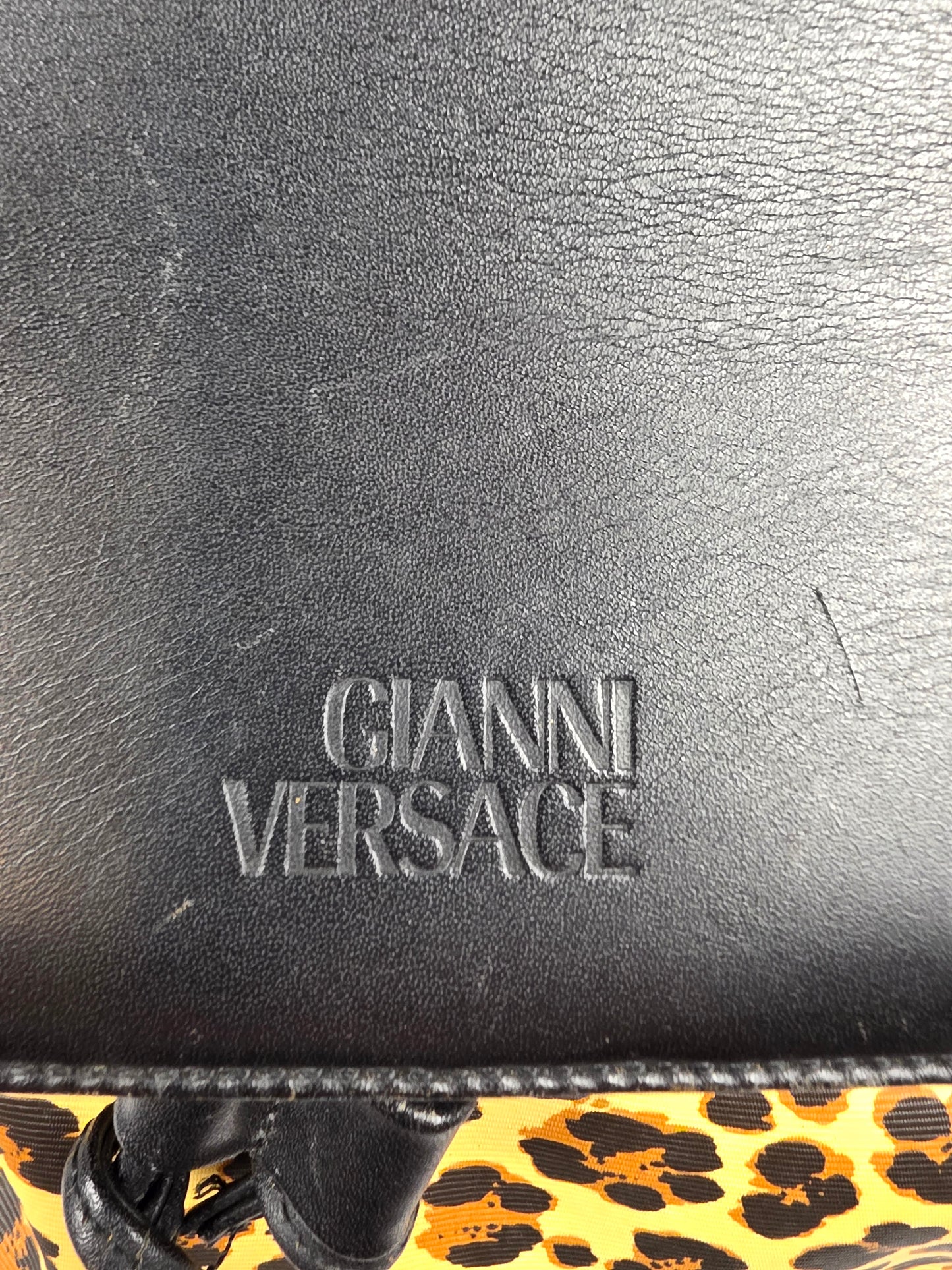 Gianni Versace Barocco and Leopard Print Backpack