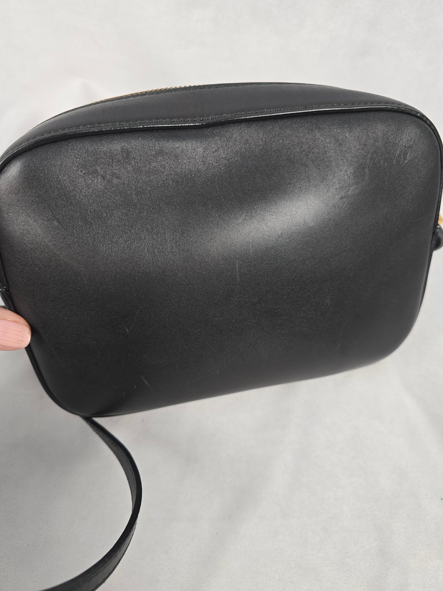 Gucci Bee Webby Navy Calfskin Leather Crossbody