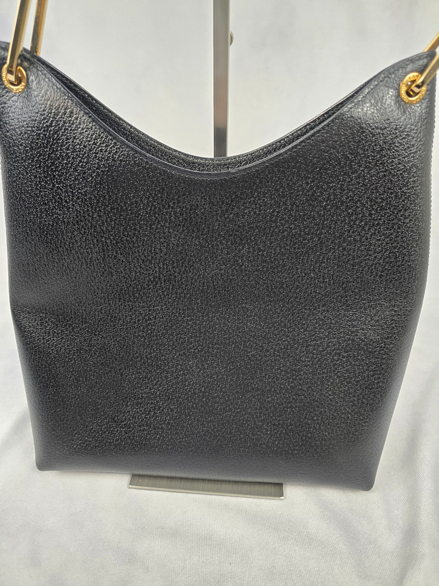 Gucci Black Leather and Bamboo Shoulder Bag