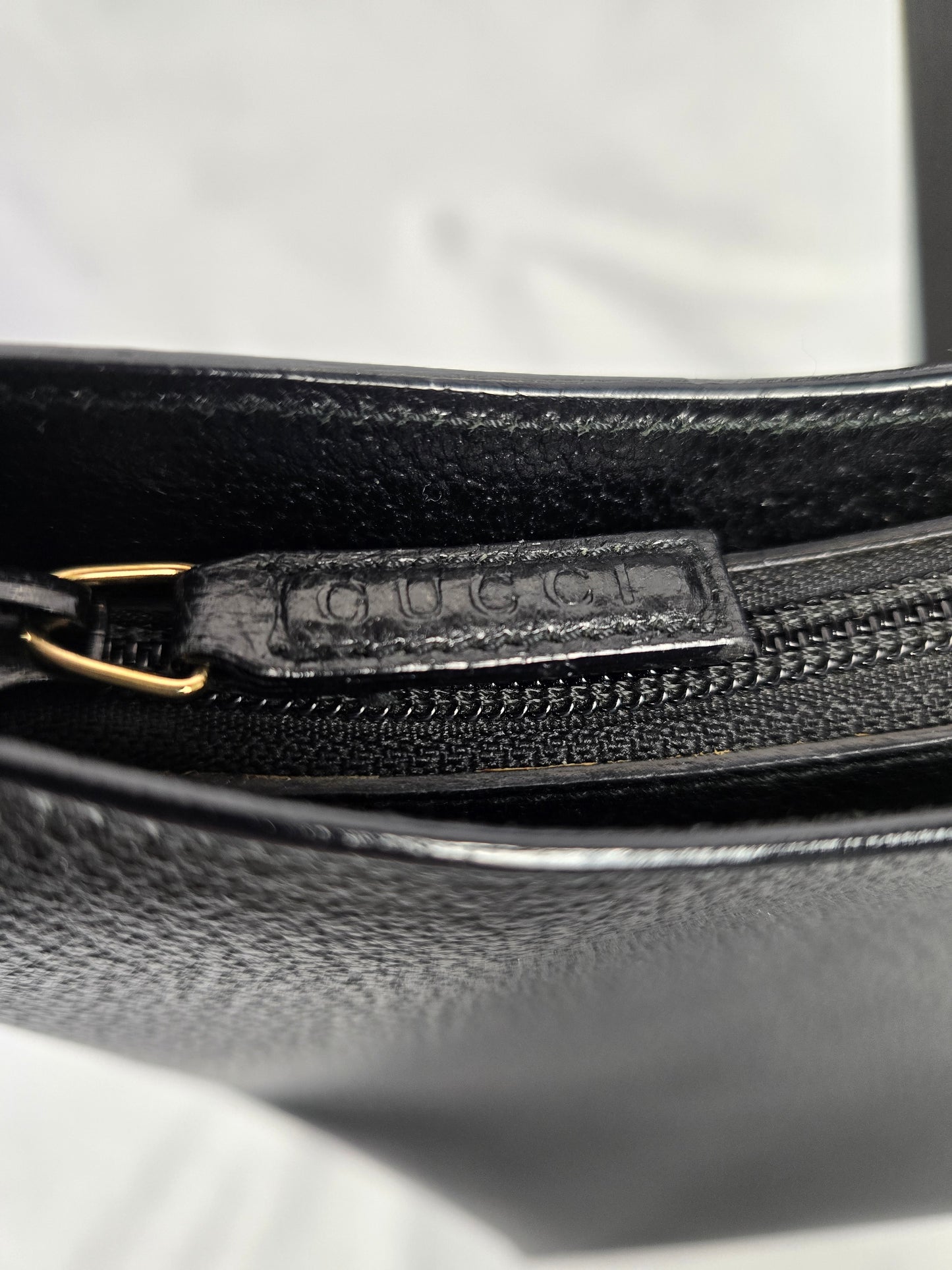 Gucci Black Leather and Bamboo Shoulder Bag