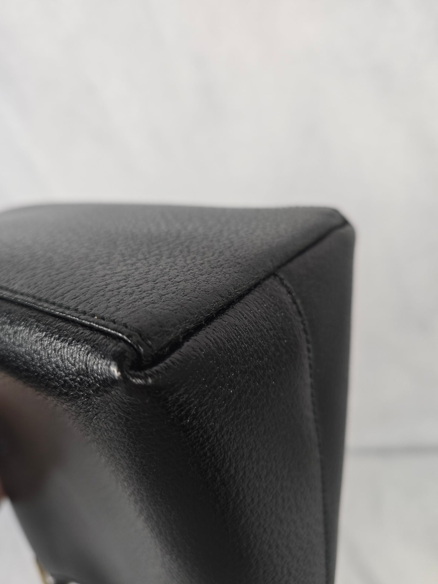 Gucci Black Leather and Bamboo Shoulder Bag