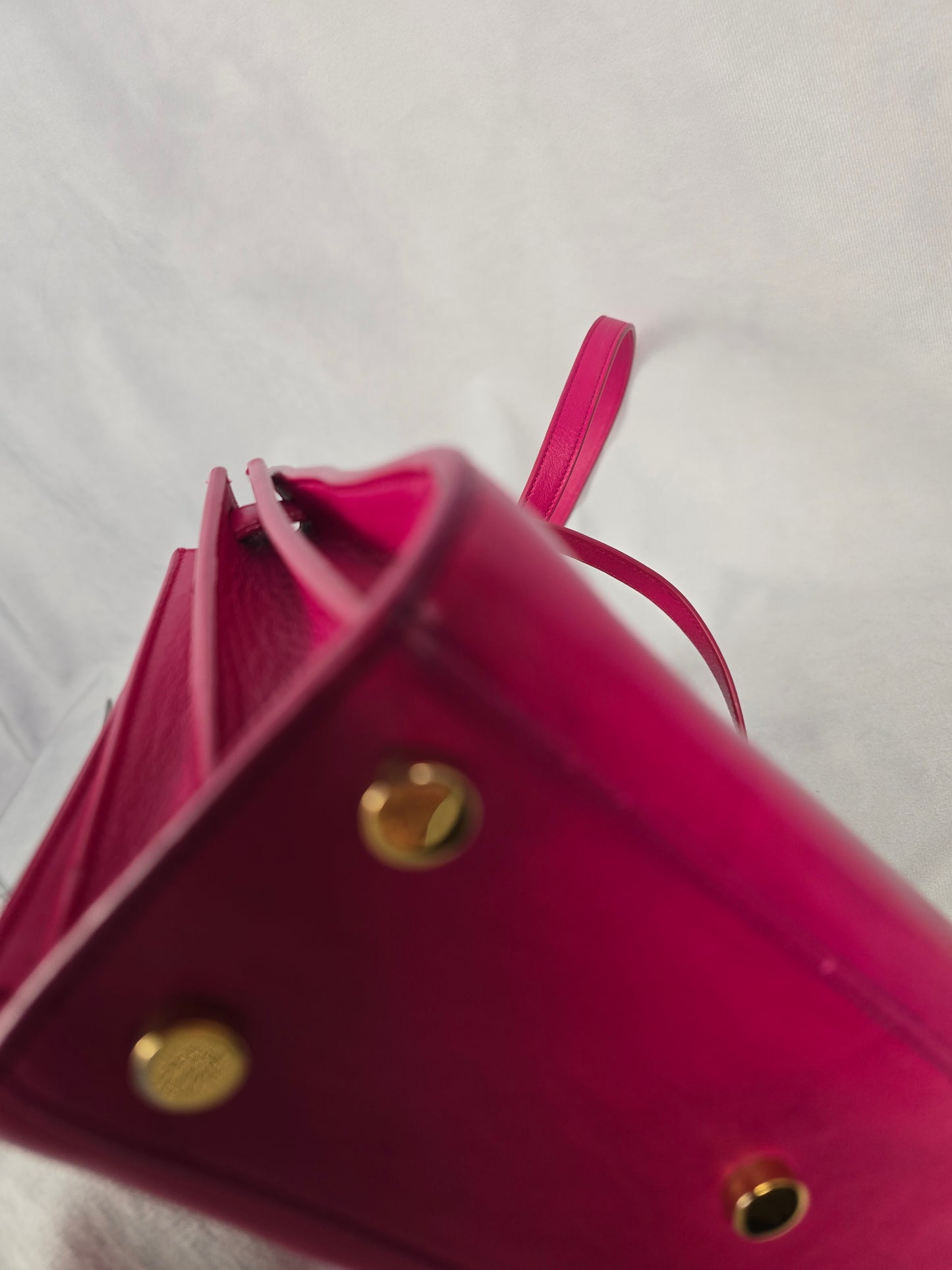 YSL Sac de Jour in Fuchsia Leather with Shoulder Strap