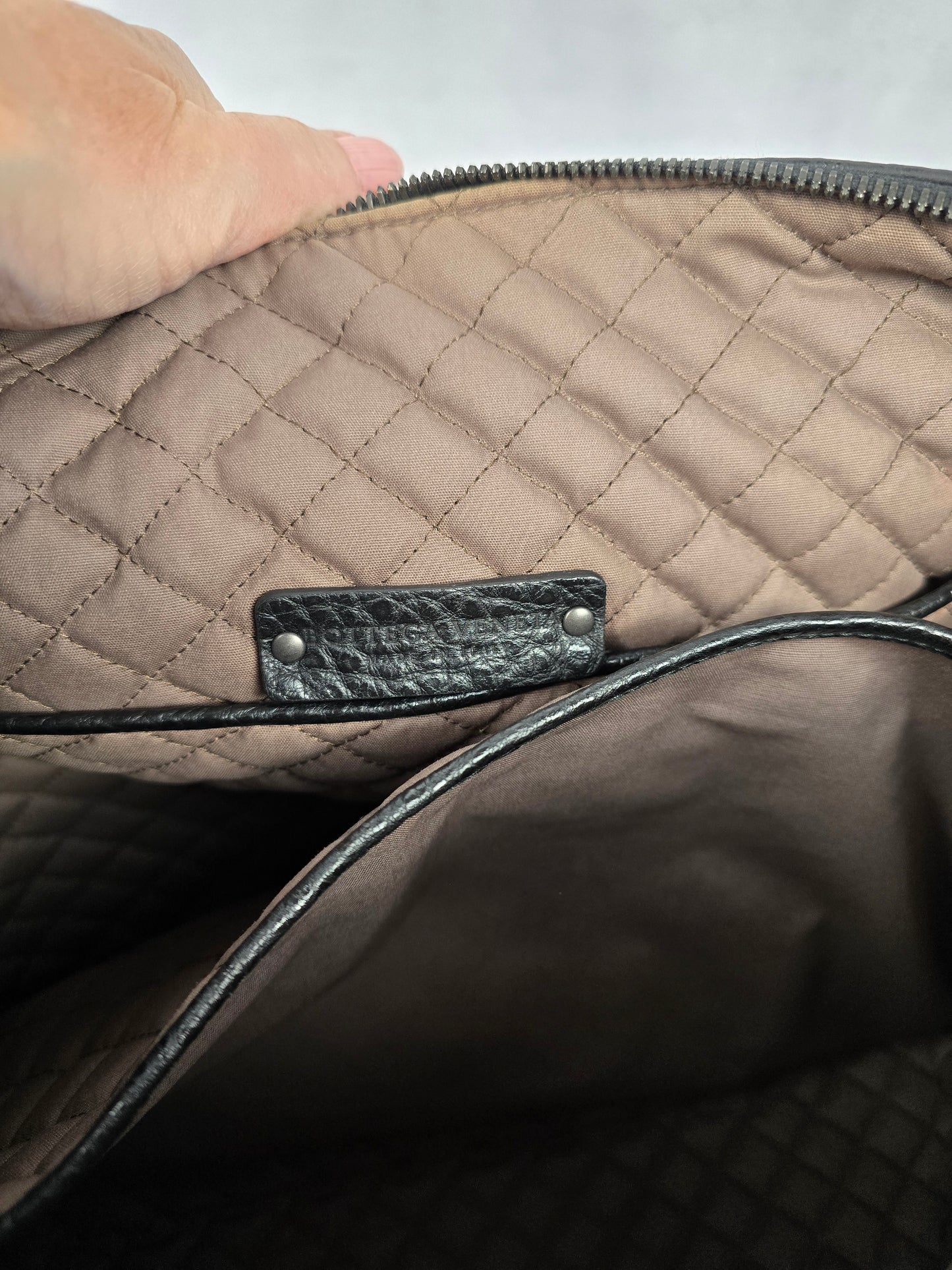 Bottega Veneta Borsa Leather Briefcase in Black