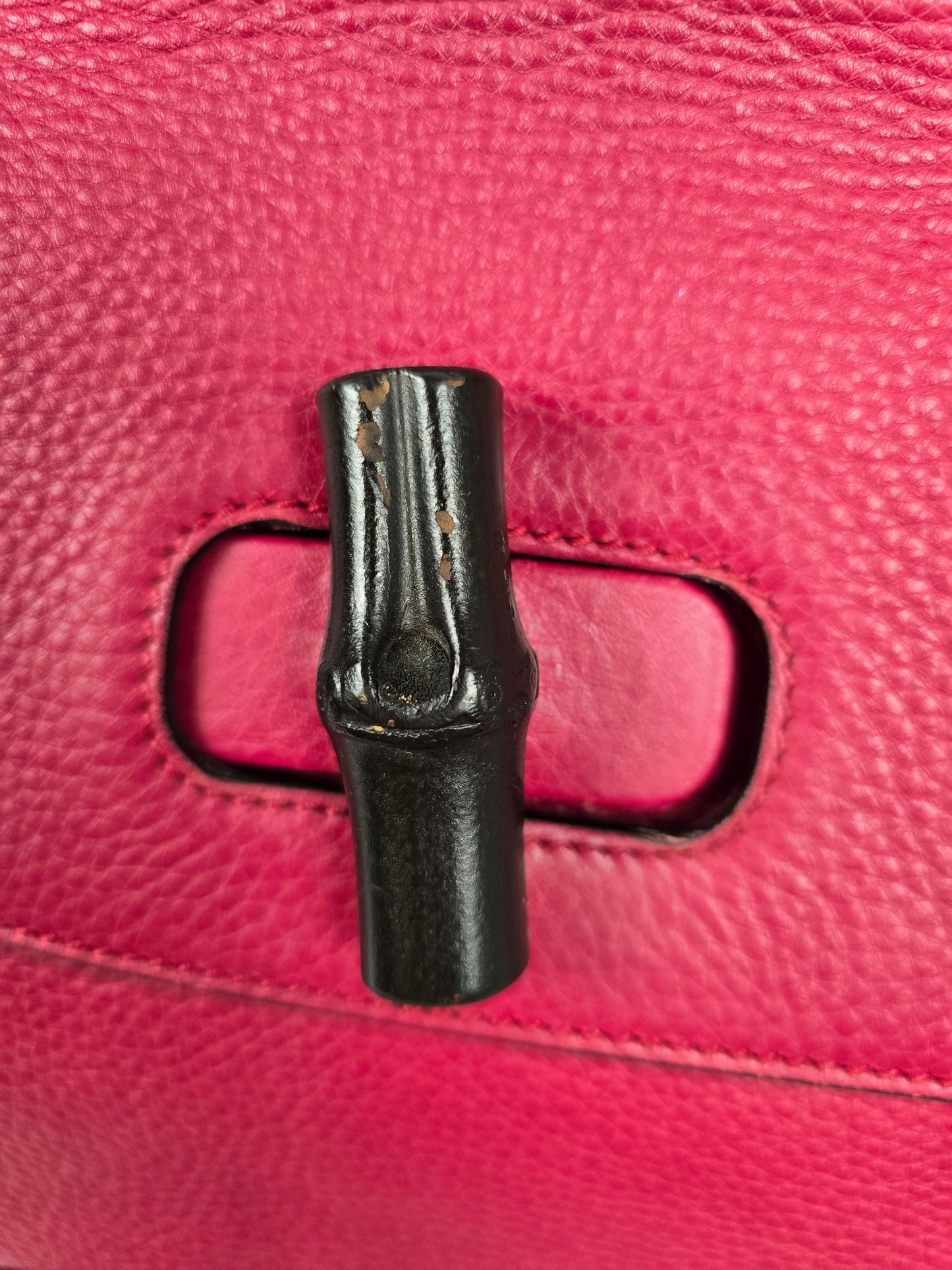 Gucci Daily Tote Bamboo Two-Way in Raspberry Leather