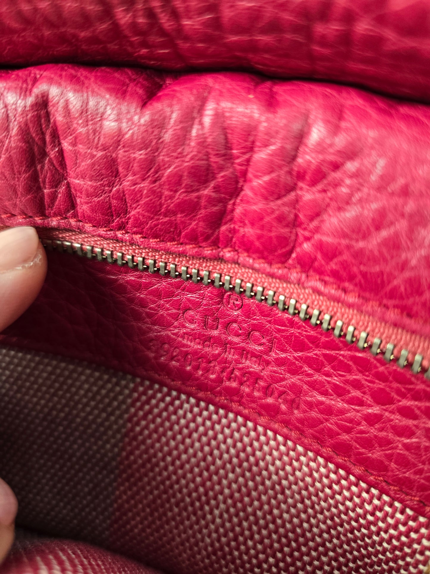 Gucci Daily Tote Bamboo Two-Way in Raspberry Leather
