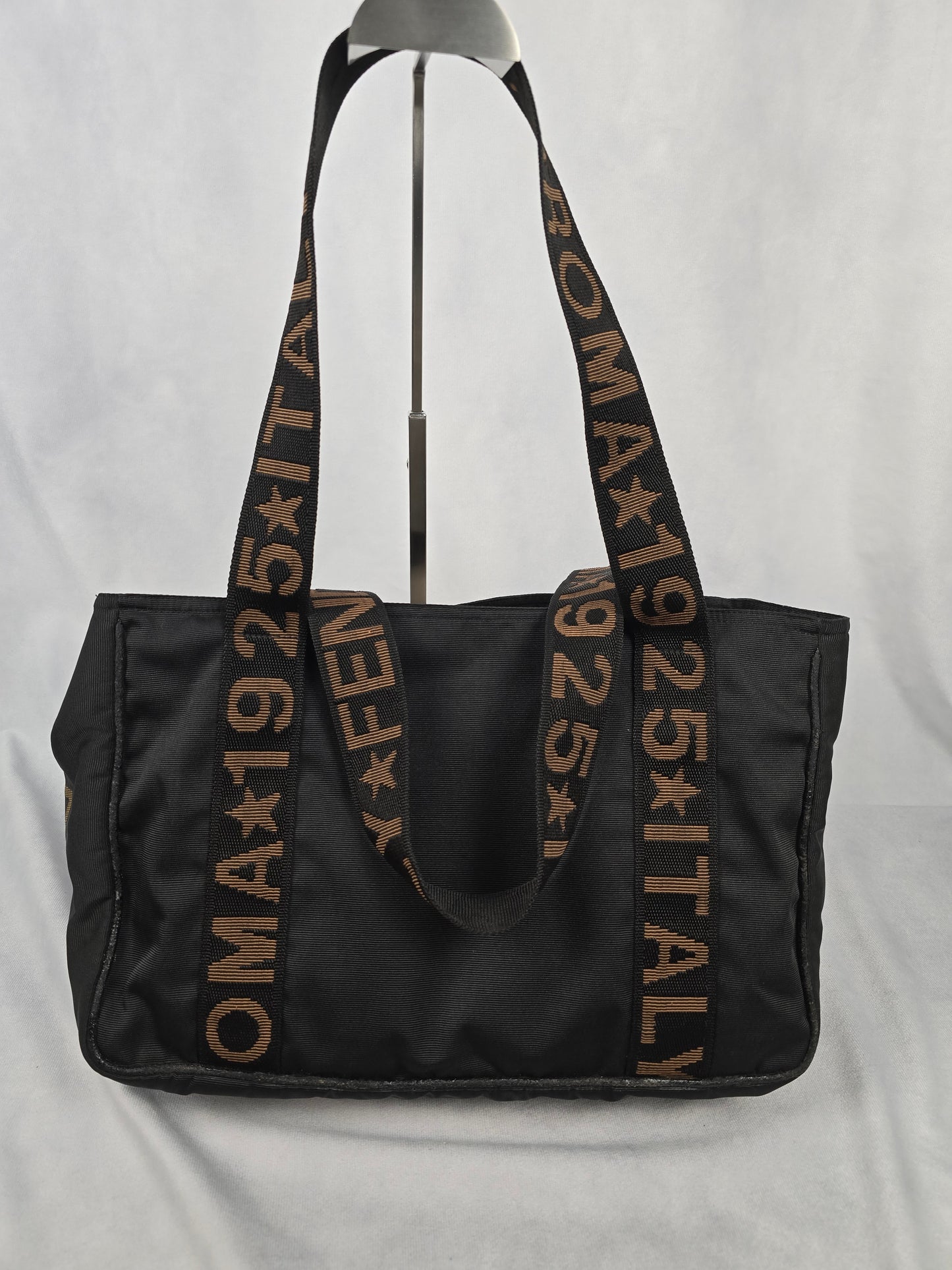 Fendi Roma 1925 Star Black Canvas Tote