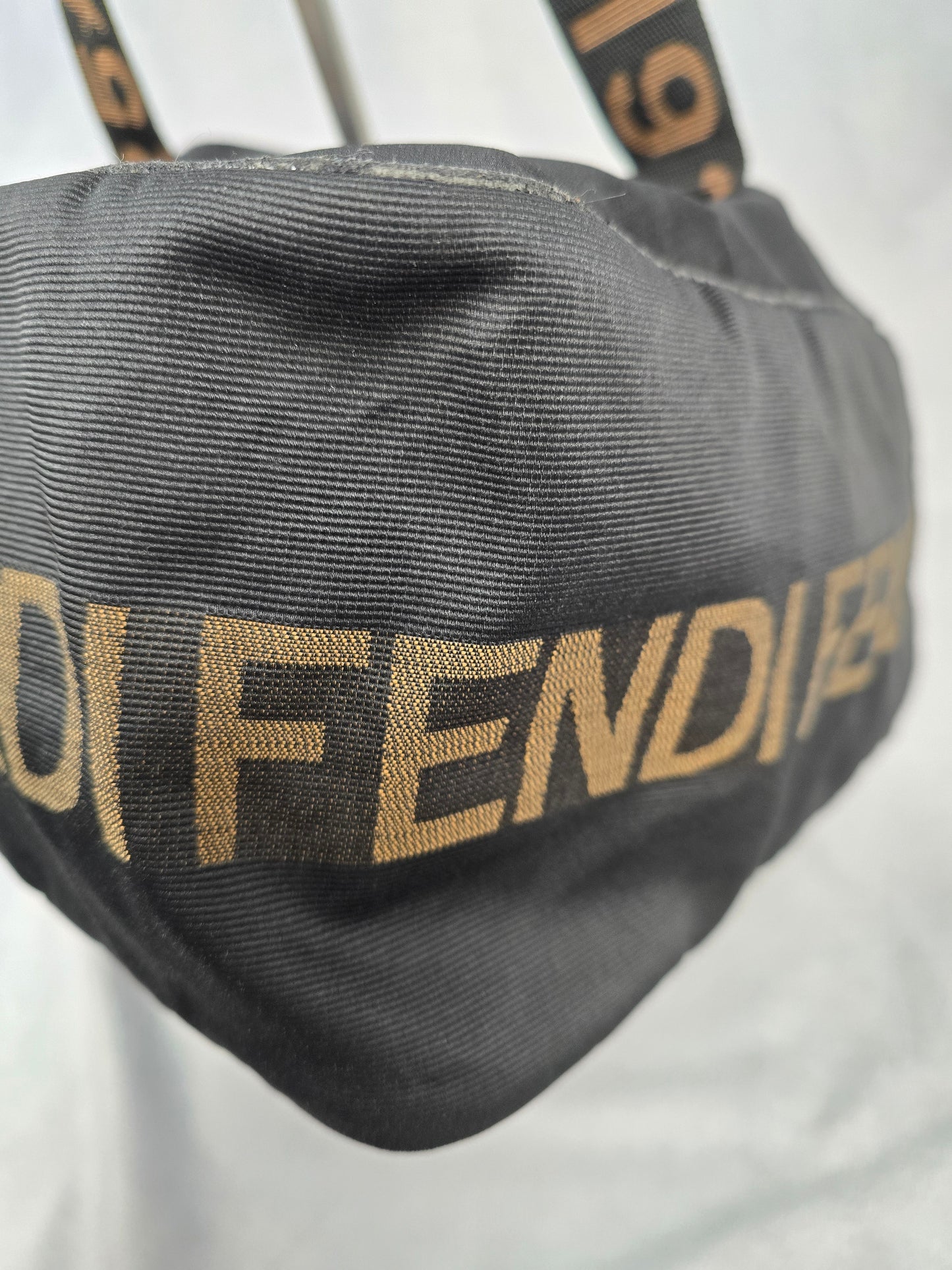 Fendi Roma 1925 Star Black Canvas Tote