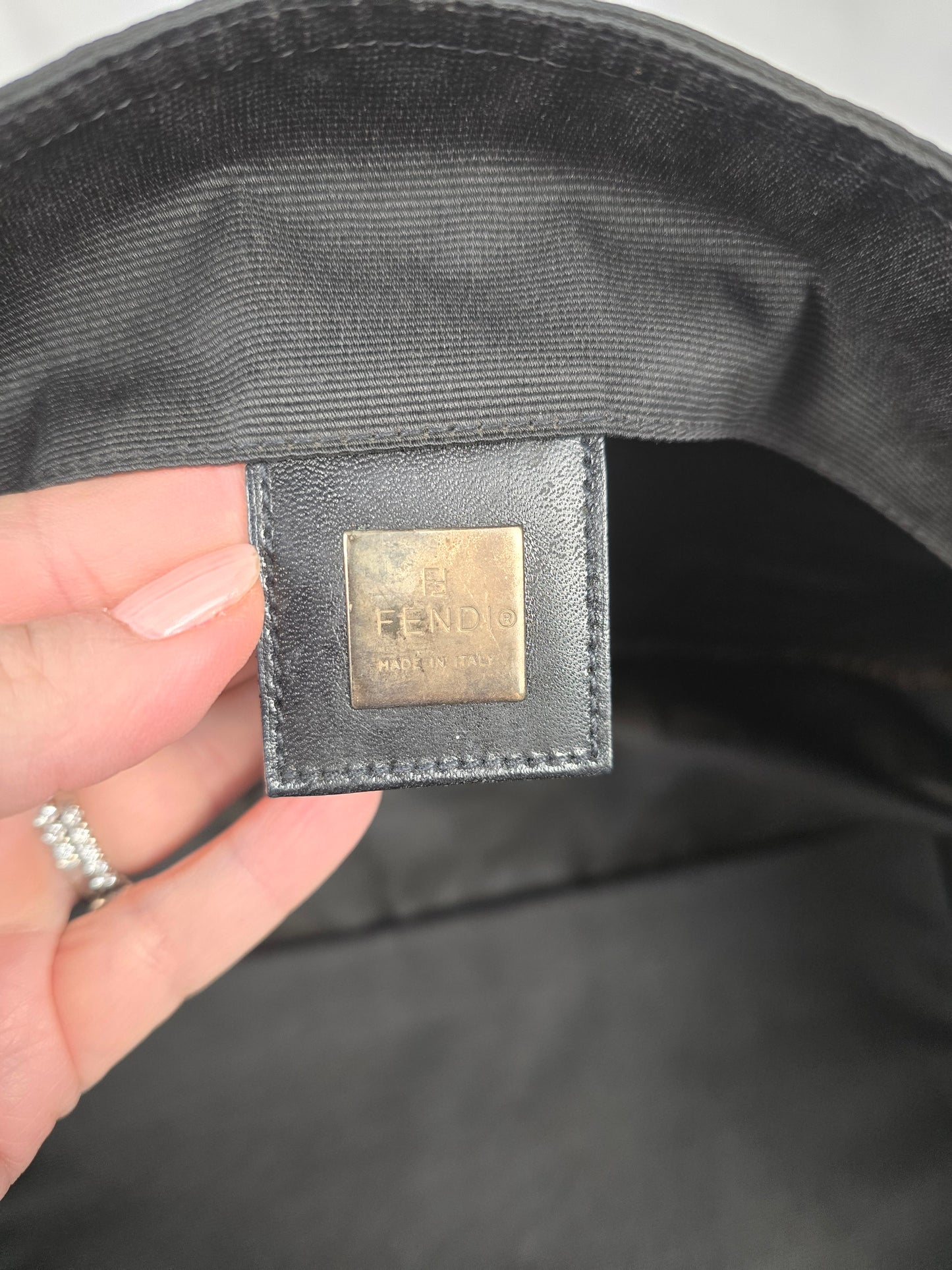 Fendi Roma 1925 Star Black Canvas Tote