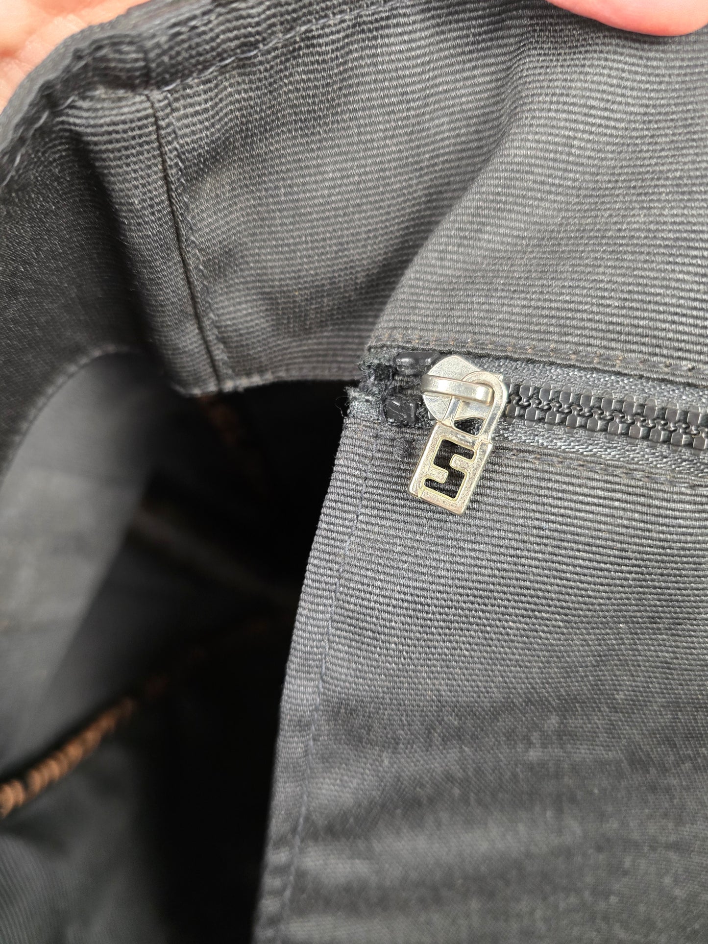 Fendi Roma 1925 Star Black Canvas Tote