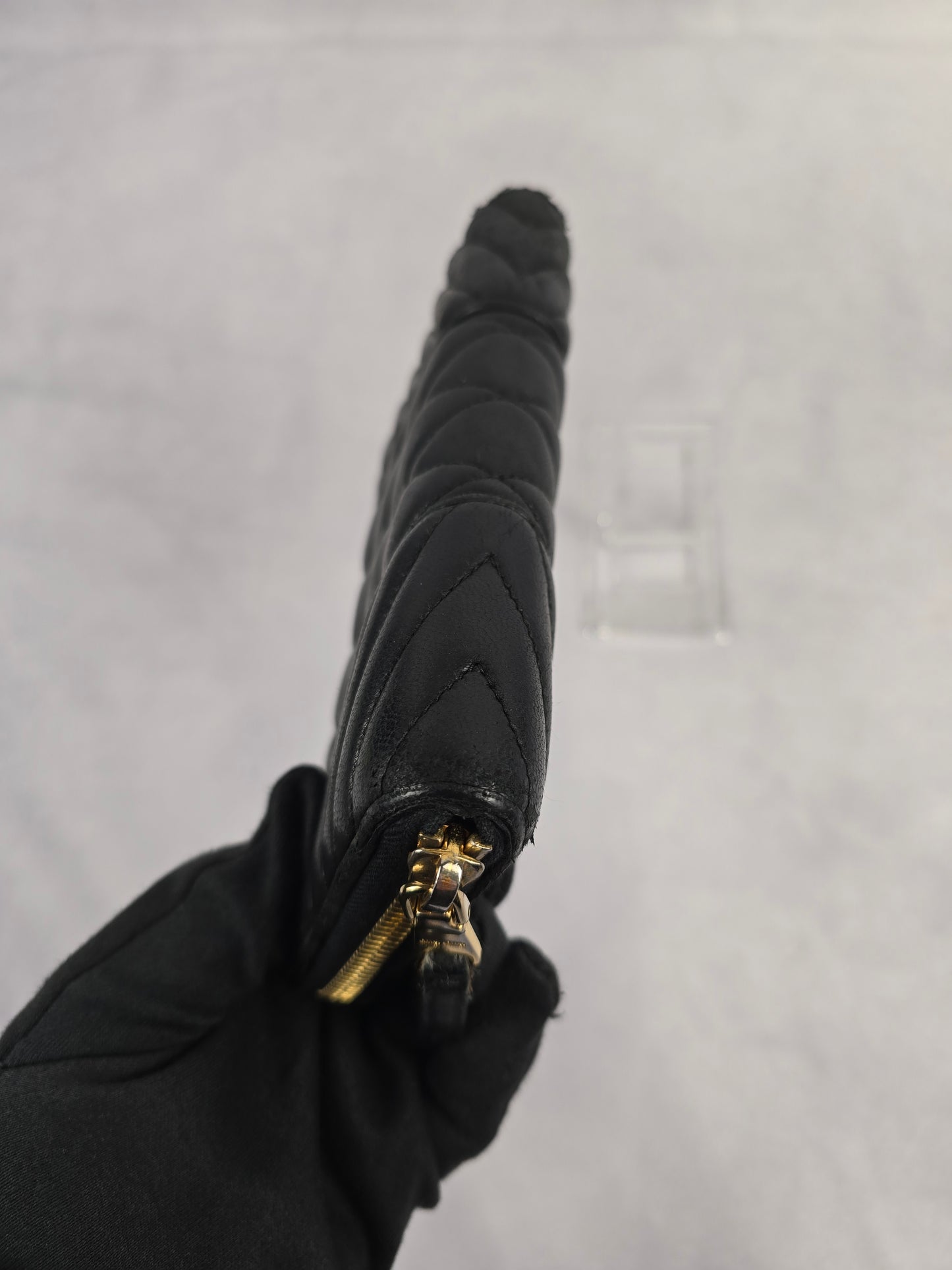 Miu Miu Black Nappa Biker Quited Long Wallet
