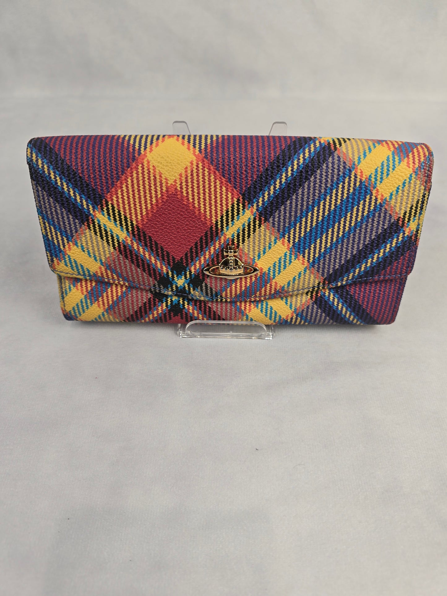Vivienne Westwood Plaid Multicolor Long Envelope Wallet