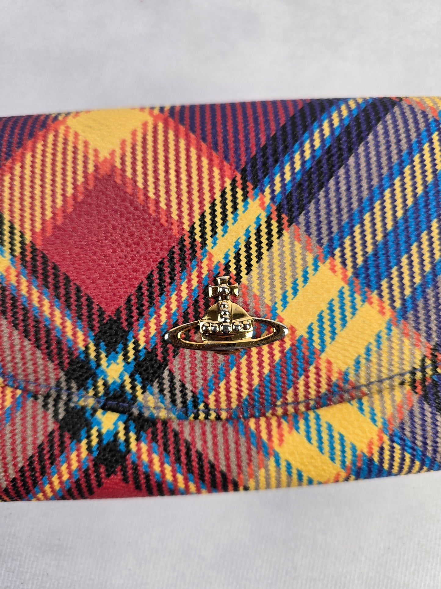 Vivienne Westwood Plaid Multicolor Long Envelope Wallet