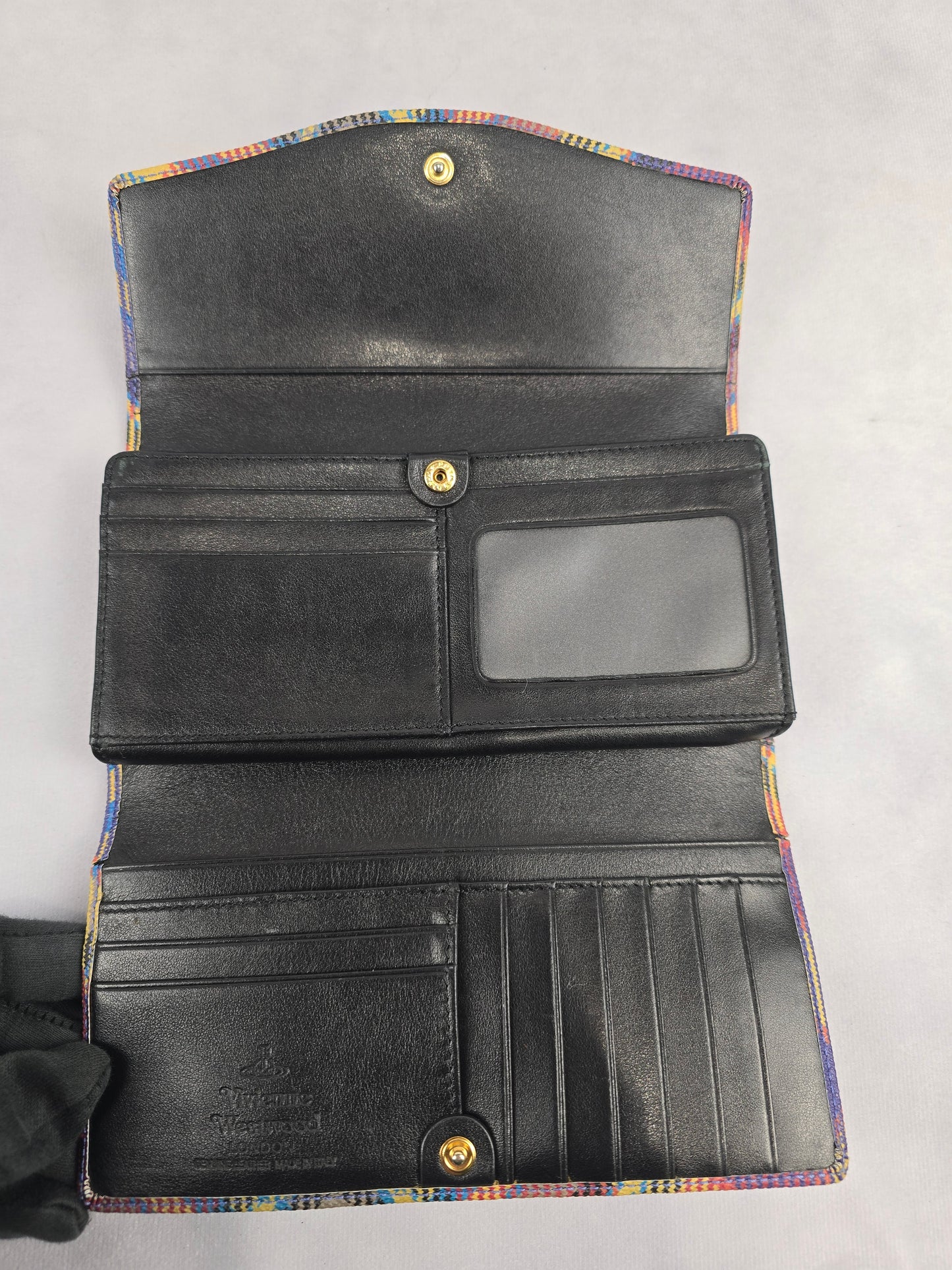 Vivienne Westwood Plaid Multicolor Long Envelope Wallet