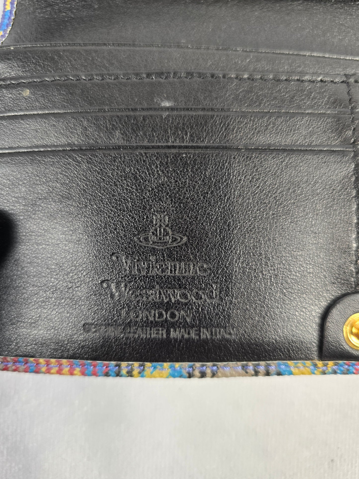Vivienne Westwood Plaid Multicolor Long Envelope Wallet