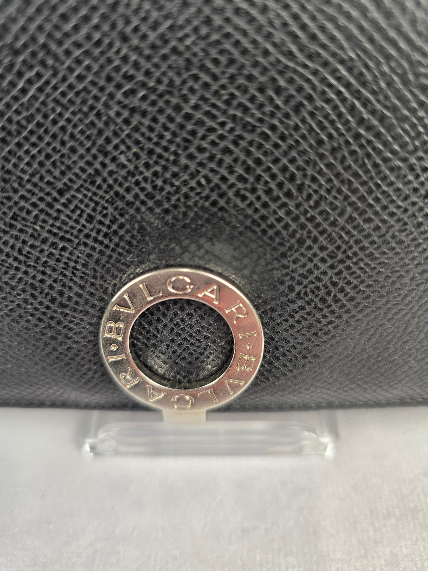 Bvlgari Logo Clip  Bi-Fold Long Wallet in Black