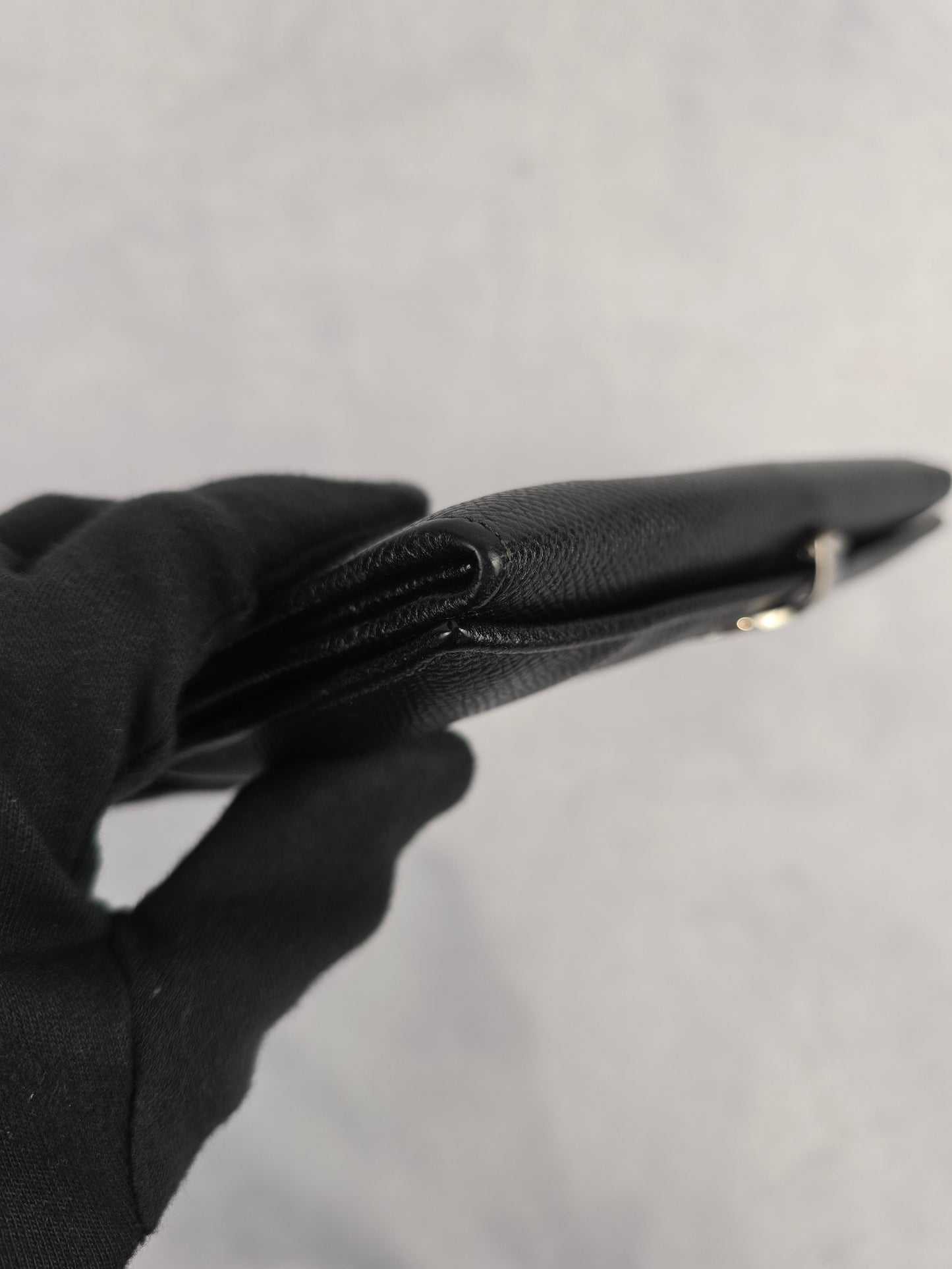 Bvlgari Logo Clip  Bi-Fold Long Wallet in Black
