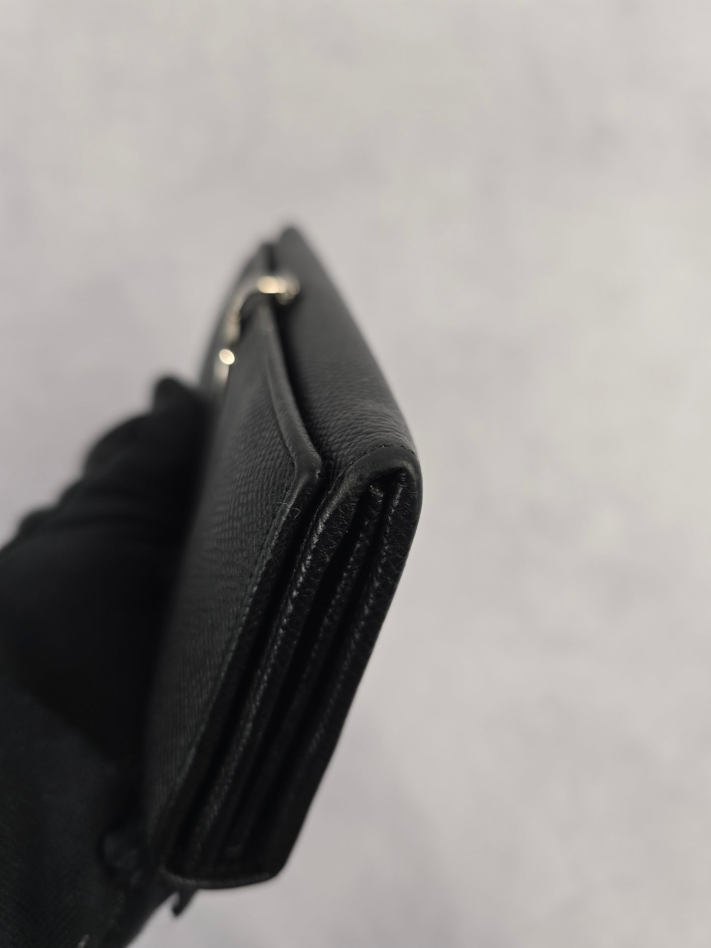 Bvlgari Logo Clip  Bi-Fold Long Wallet in Black
